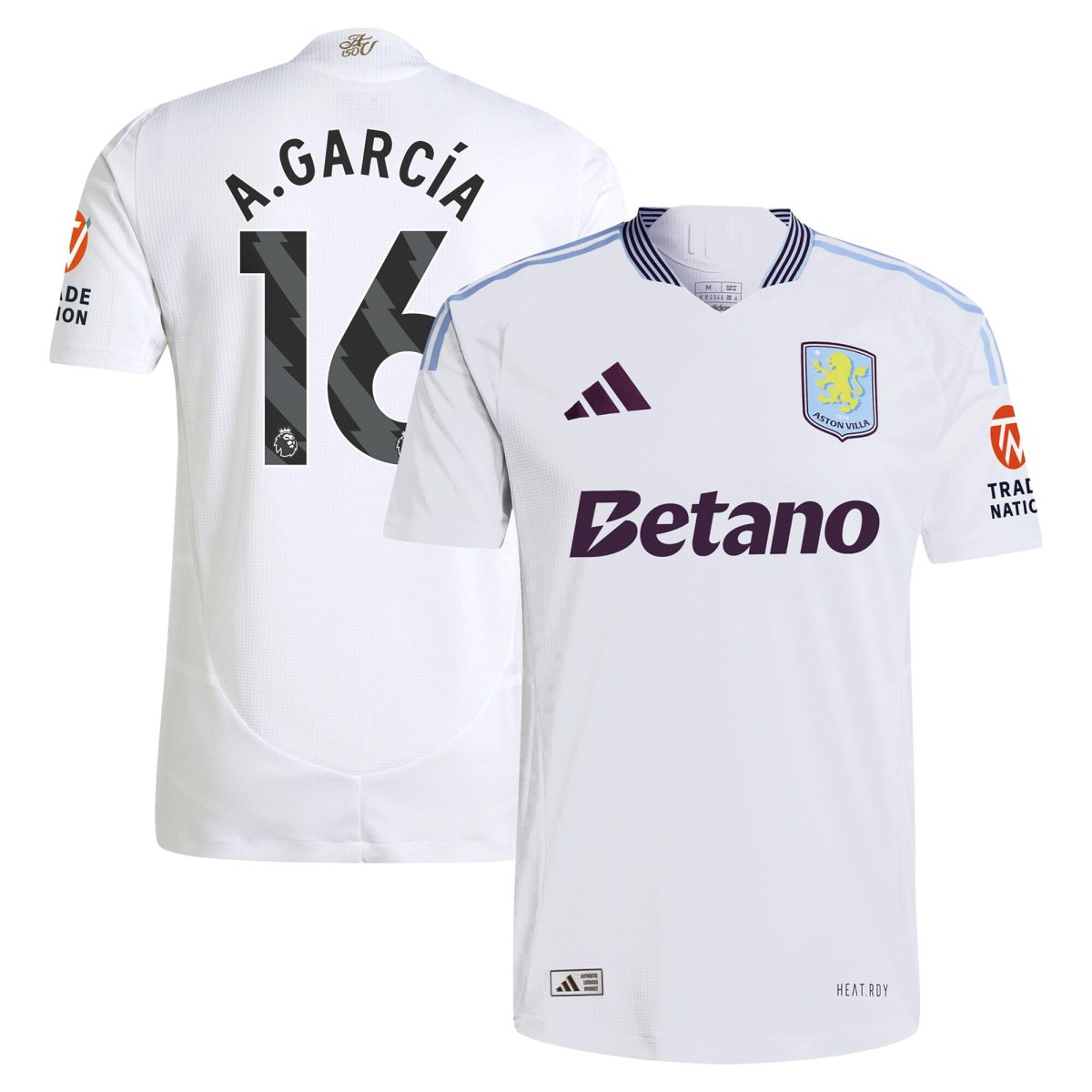 aston villa adidas away authentic shirt 2024-25 with a.garcía 16 printing Collection | Aston Villa Jerseys for True Fans