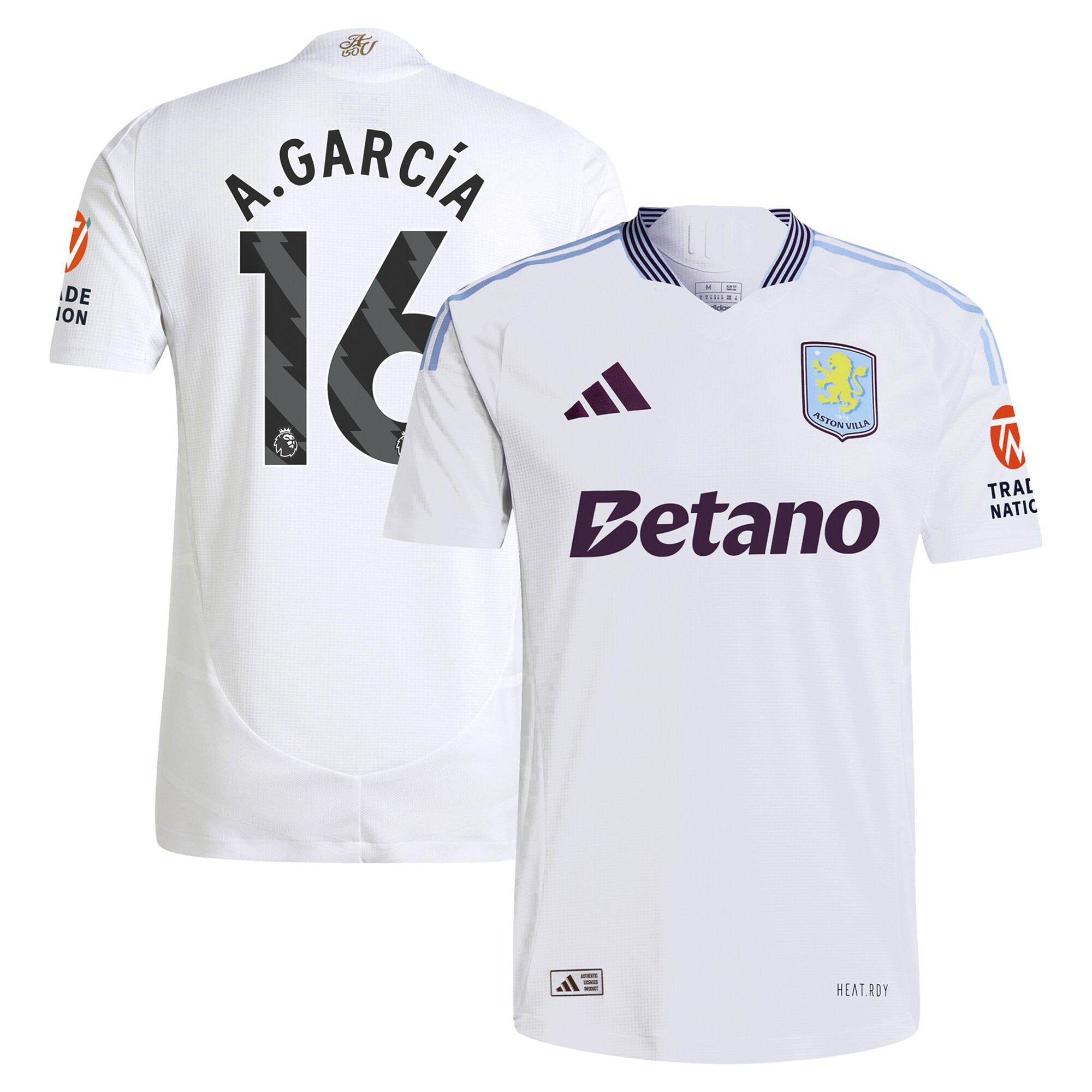 aston villa adidas away authentic shirt 2024-25 with a.garcía 16 printing Collection | Aston Villa Jerseys for True Fans