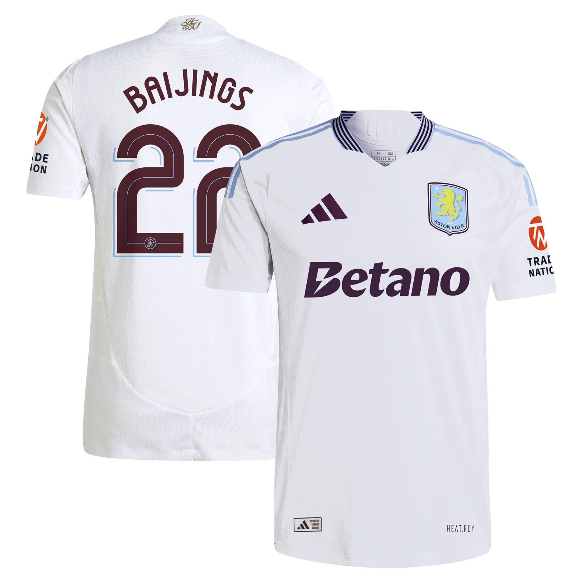 aston villa adidas away authentic shirt 2024-25 with baijings 22 cup printing Collection | Aston Villa Jerseys for True Fans