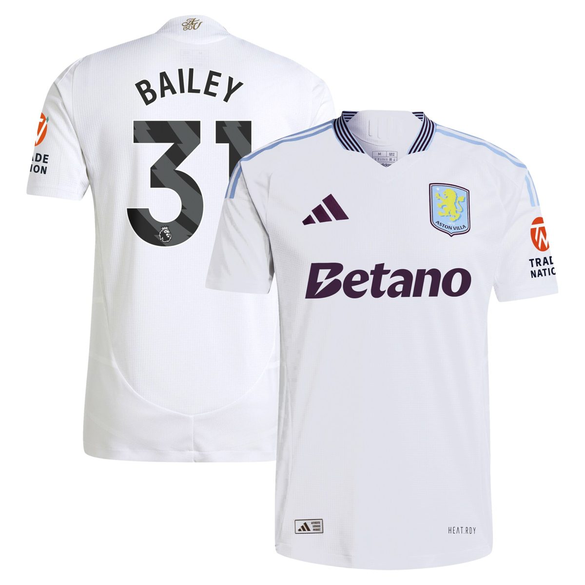 aston villa adidas away authentic shirt 2024-25 with bailey 31 printing Collection | Aston Villa Jerseys for True Fans