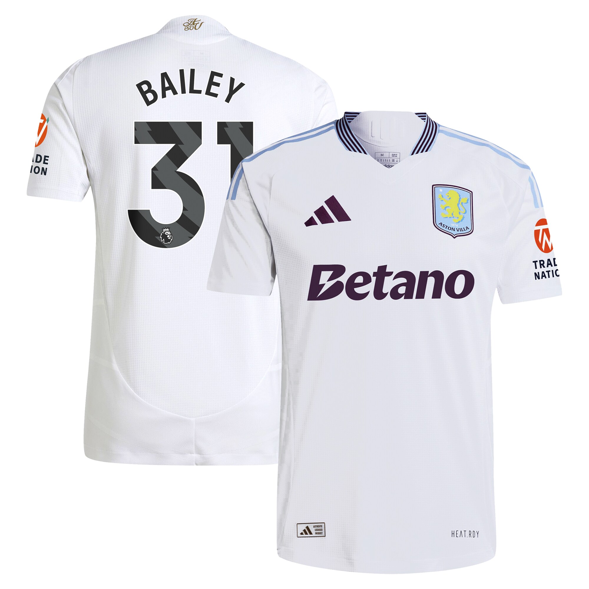 aston villa adidas away authentic shirt 2024-25 with bailey 31 printing Collection | Aston Villa Jerseys for True Fans