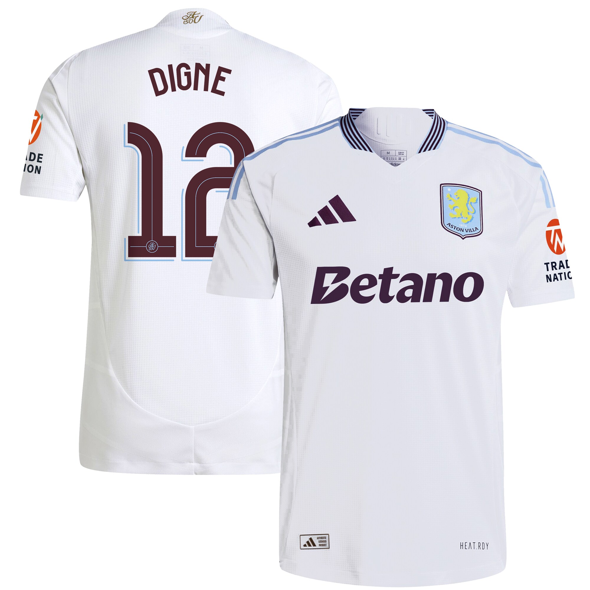 aston villa adidas away authentic shirt 2024-25 with digne 12 cup printing Collection | Aston Villa Jerseys for True Fans