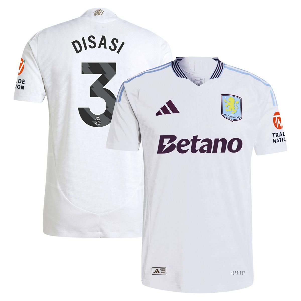aston villa adidas away authentic shirt 2024-25 with disasi 3 printing Collection | Aston Villa Jerseys for True Fans