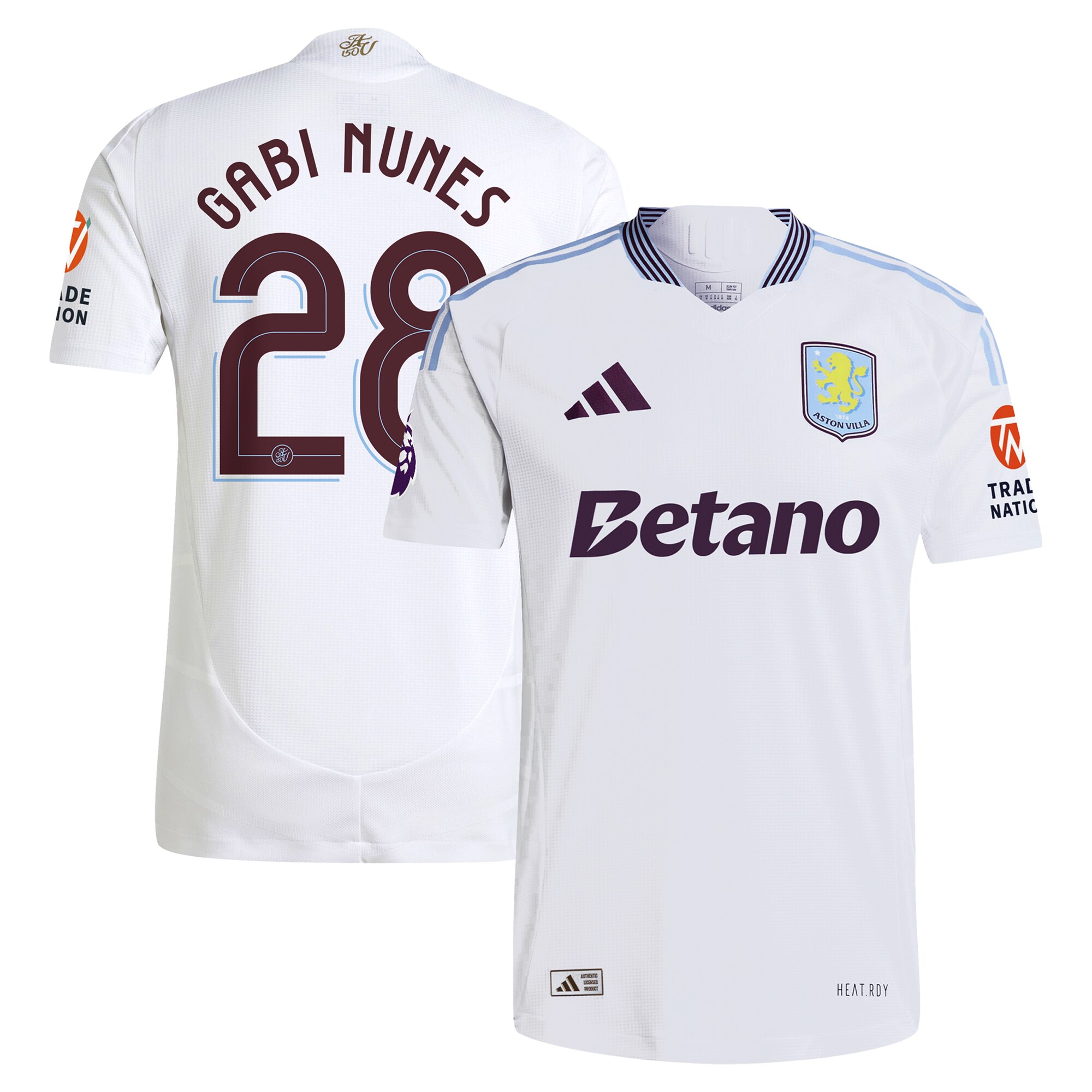 aston villa adidas away authentic shirt 2024-25 with gabi nunes 28 cup printing Collection | Aston Villa Jerseys for True Fans