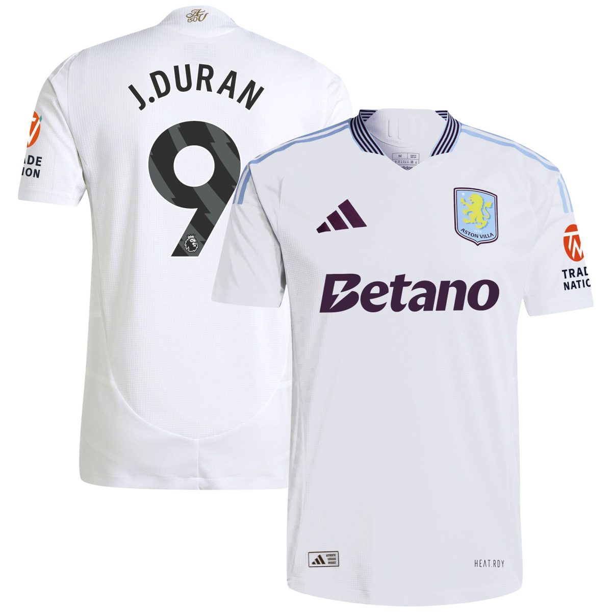 aston villa adidas away authentic shirt 2024-25 with j.duran 9 printing Collection | Aston Villa Jerseys for True Fans
