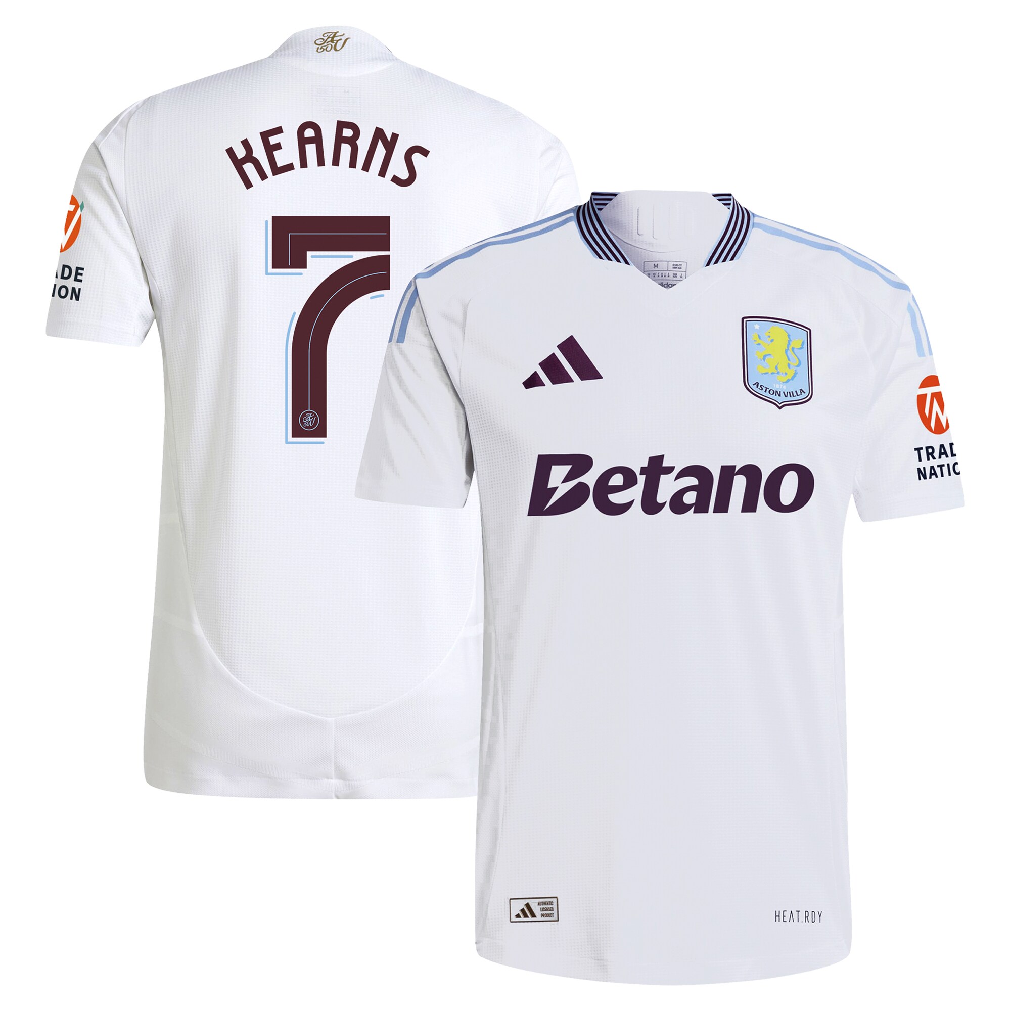 aston villa adidas away authentic shirt 2024-25 with kearns 7 cup printing Collection | Aston Villa Jerseys for True Fans