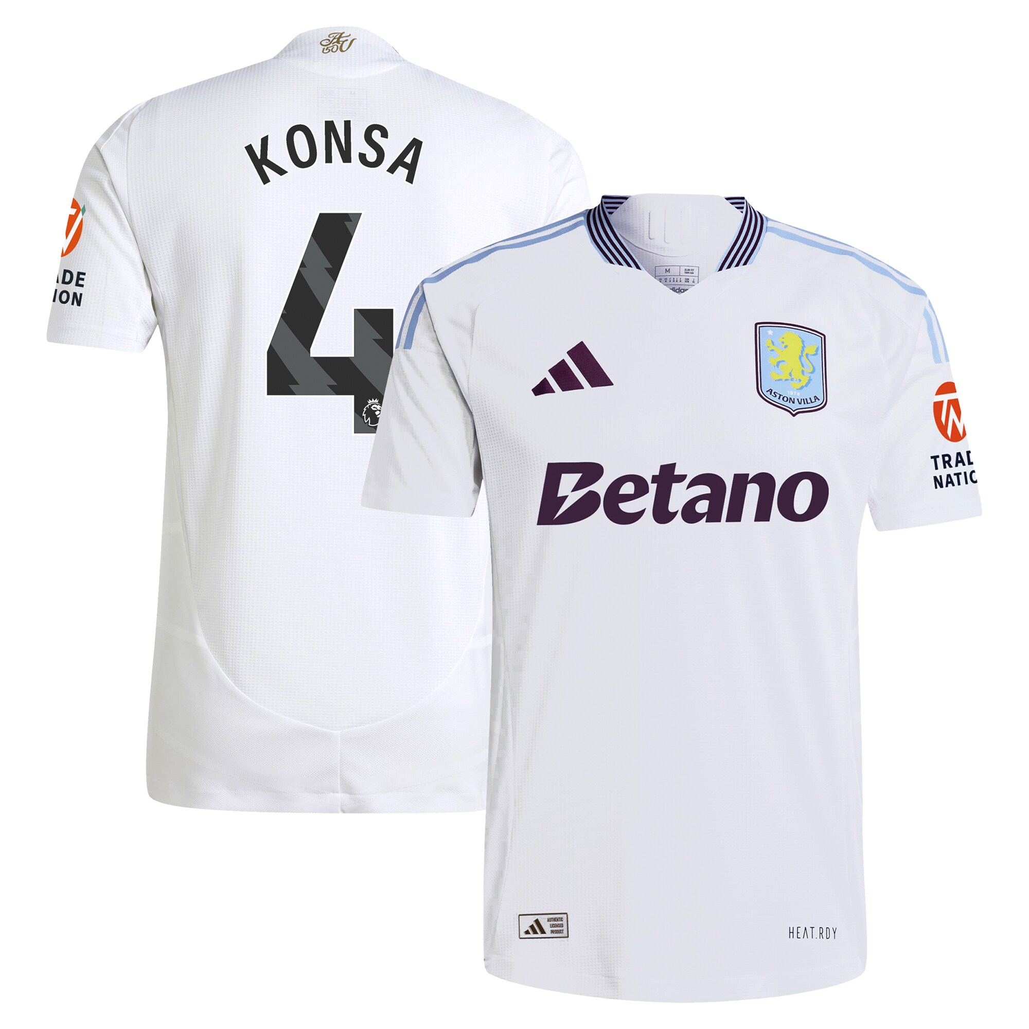 aston villa adidas away authentic shirt 2024-25 with konsa 4 printing Collection | Aston Villa Jerseys for True Fans