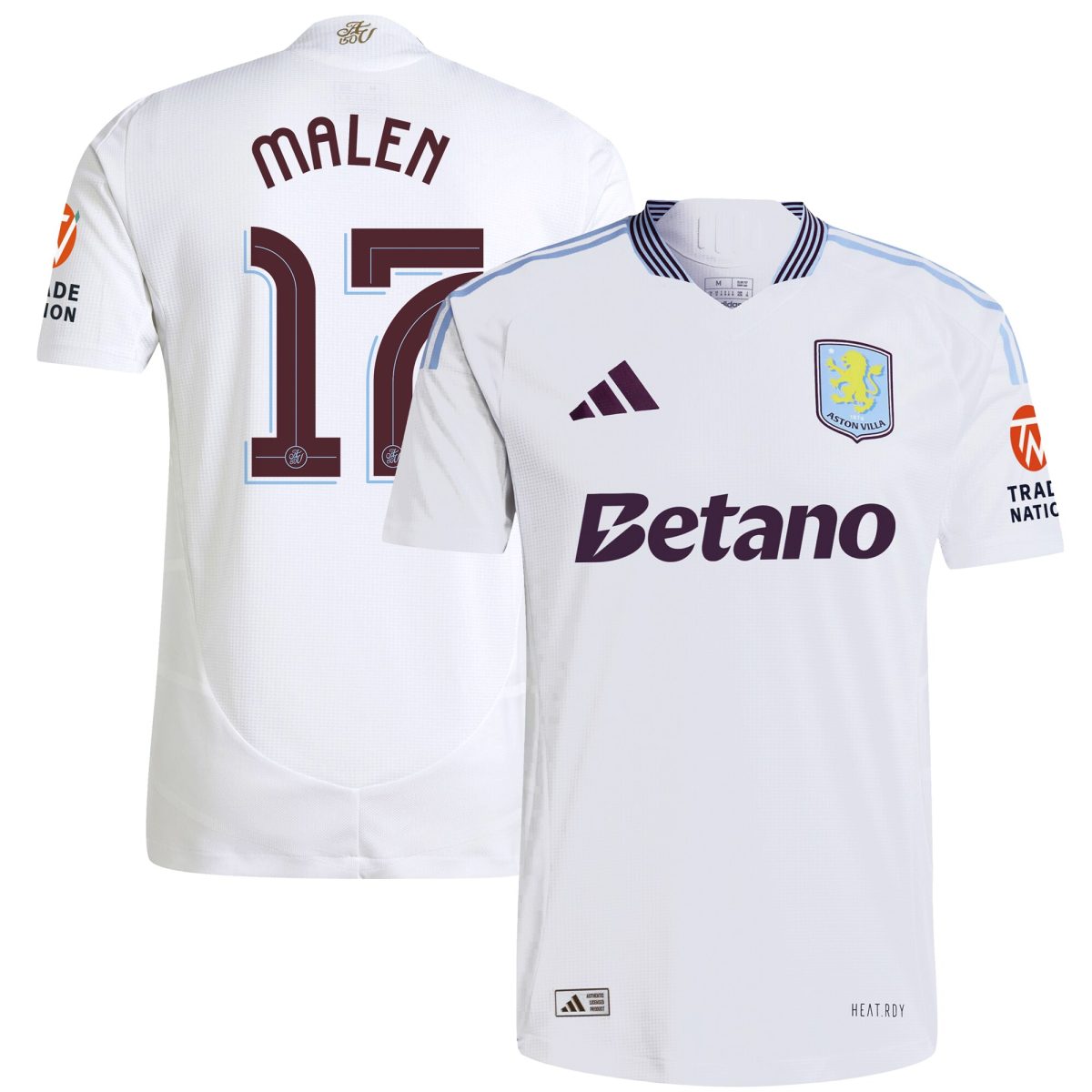 aston villa adidas away authentic shirt 2024-25 with malen 17 cup printing Collection | Aston Villa Jerseys for True Fans