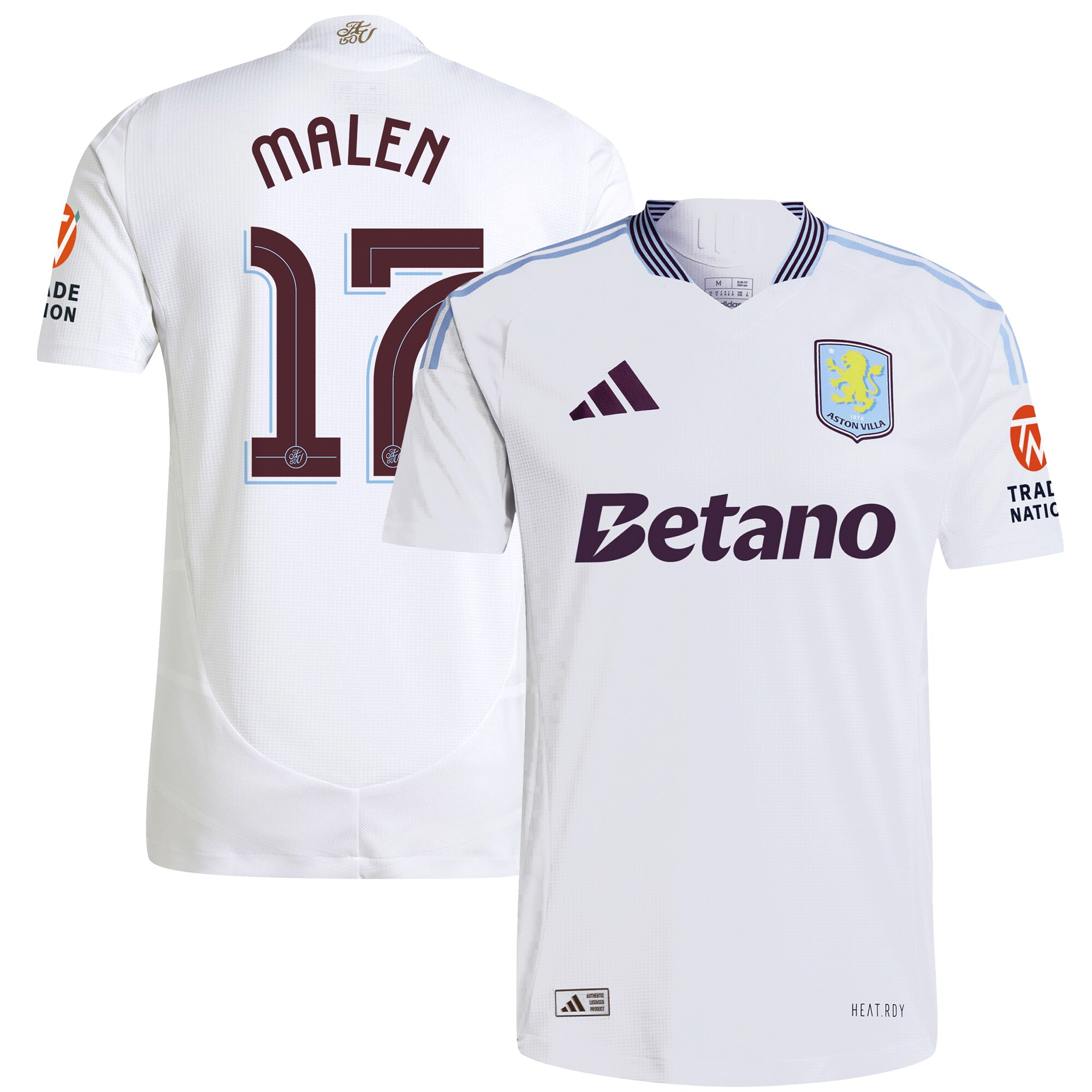 aston villa adidas away authentic shirt 2024-25 with malen 17 cup printing Collection | Aston Villa Jerseys for True Fans