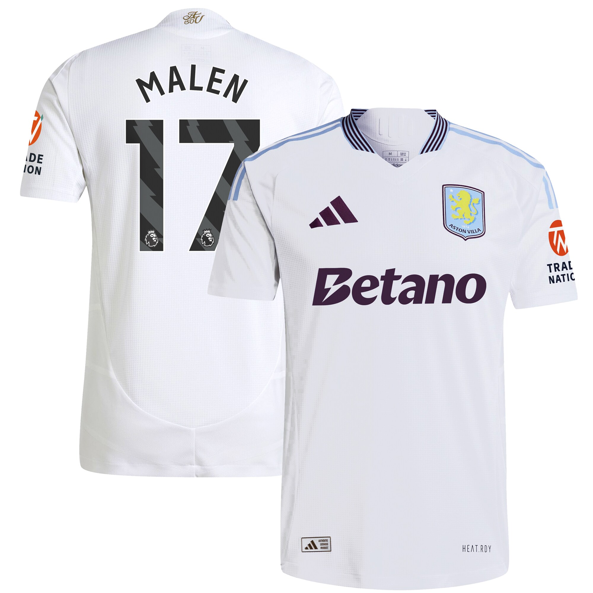 aston villa adidas away authentic shirt 2024-25 with malen 17 printing Collection | Aston Villa Jerseys for True Fans