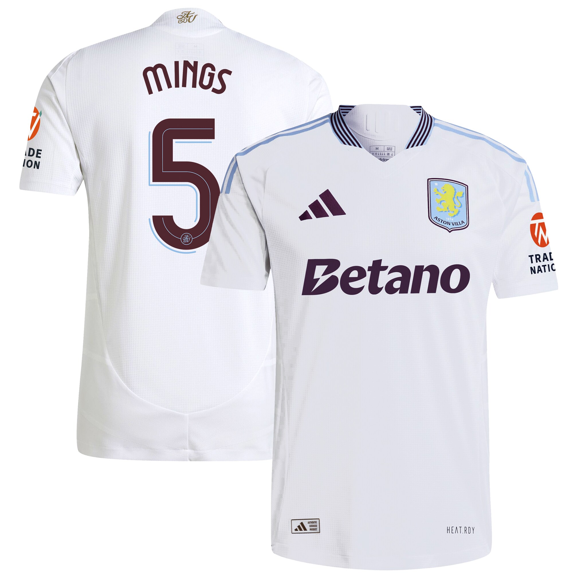 aston villa adidas away authentic shirt 2024-25 with mings 5 cup printing Collection | Aston Villa Jerseys for True Fans