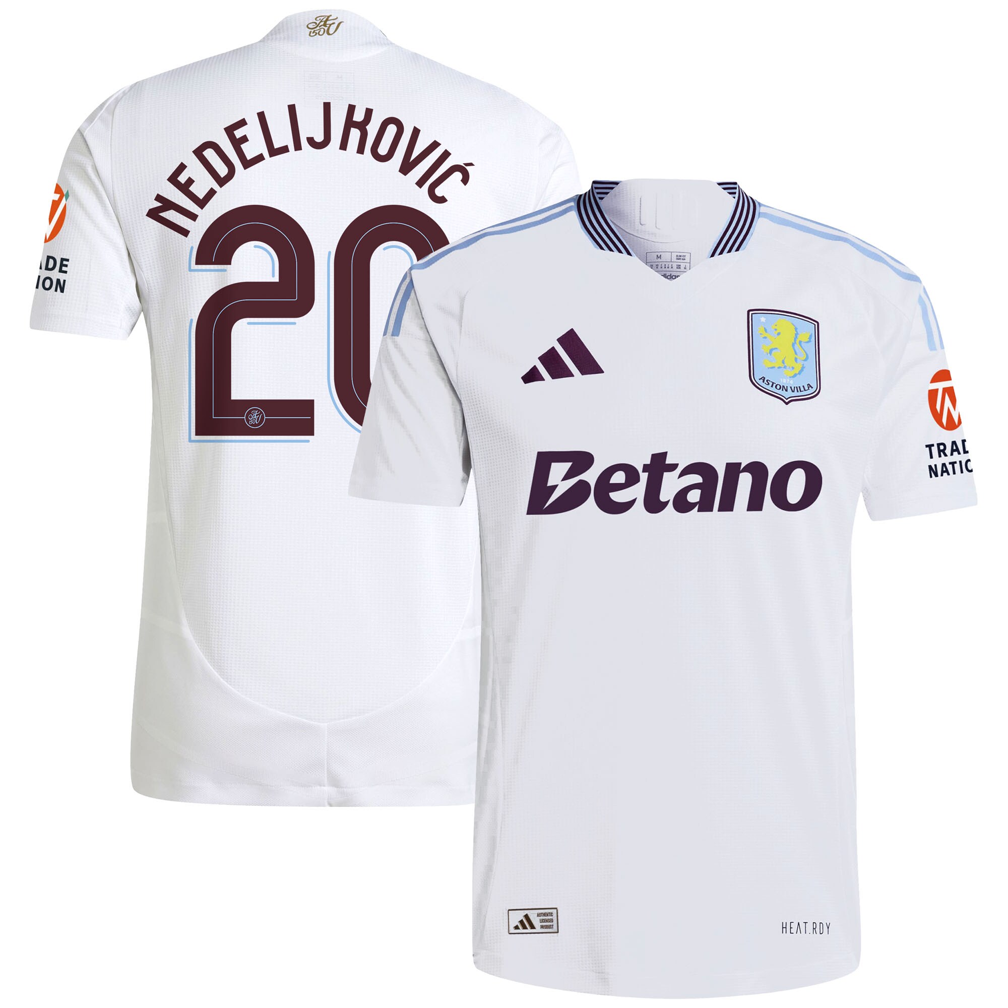 aston villa adidas away authentic shirt 2024-25 with nedeljković 20 cup printing Collection | Aston Villa Jerseys for True Fans