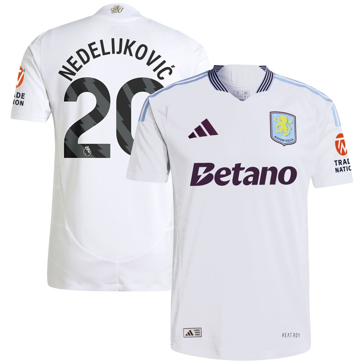 aston villa adidas away authentic shirt 2024-25 with nedeljković 20 printing Collection | Aston Villa Jerseys for True Fans