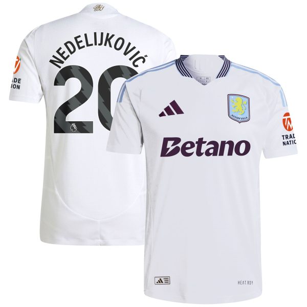 aston villa adidas away authentic shirt 2024-25 with nedeljković 20 printing Collection | Aston Villa Jerseys for True Fans
