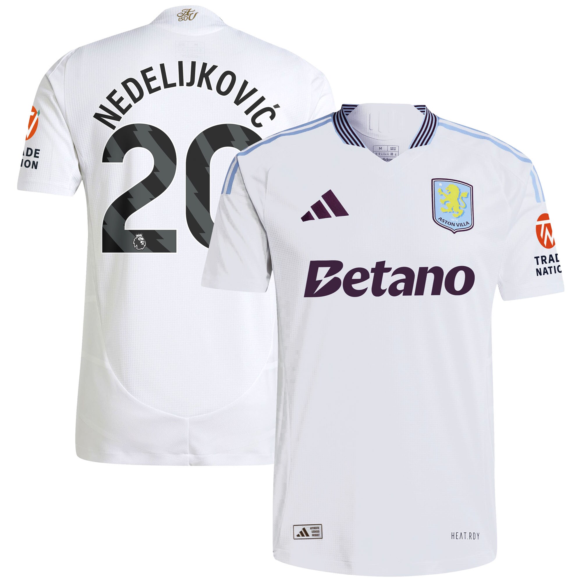 aston villa adidas away authentic shirt 2024-25 with nedeljković 20 printing Collection | Aston Villa Jerseys for True Fans
