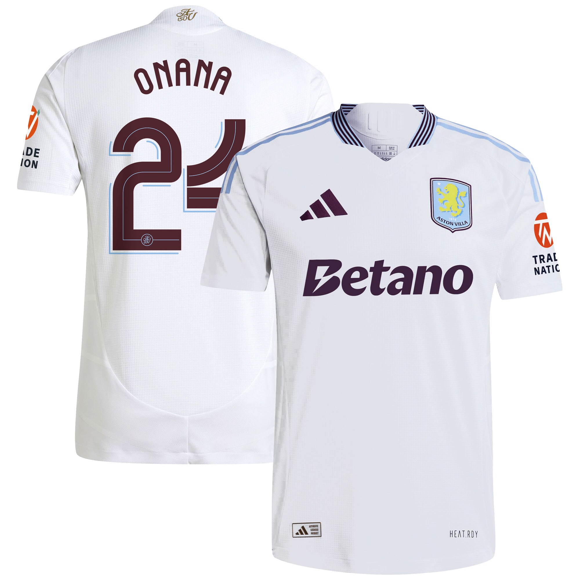 aston villa adidas away authentic shirt 2024-25 with onana 24 cup printing Collection | Aston Villa Jerseys for True Fans