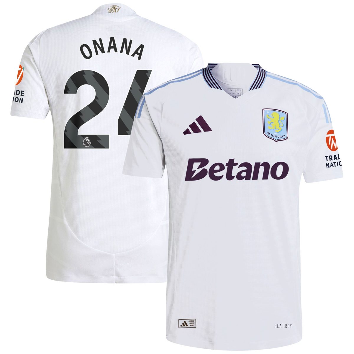 aston villa adidas away authentic shirt 2024-25 with onana 24 printing Collection | Aston Villa Jerseys for True Fans