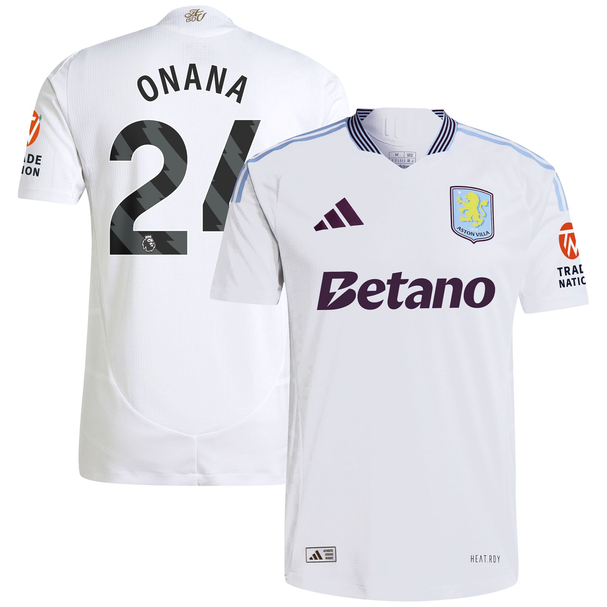 aston villa adidas away authentic shirt 2024-25 with onana 24 printing Collection | Aston Villa Jerseys for True Fans