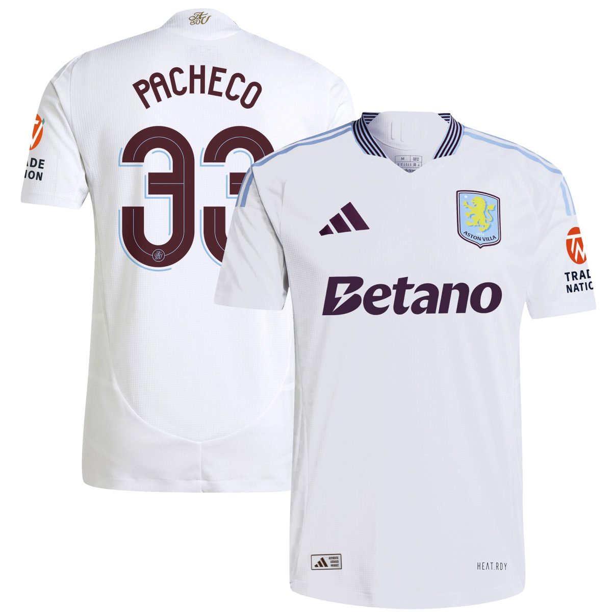 aston villa adidas away authentic shirt 2024-25 with pacheco 33 cup printing Collection | Aston Villa Jerseys for True Fans