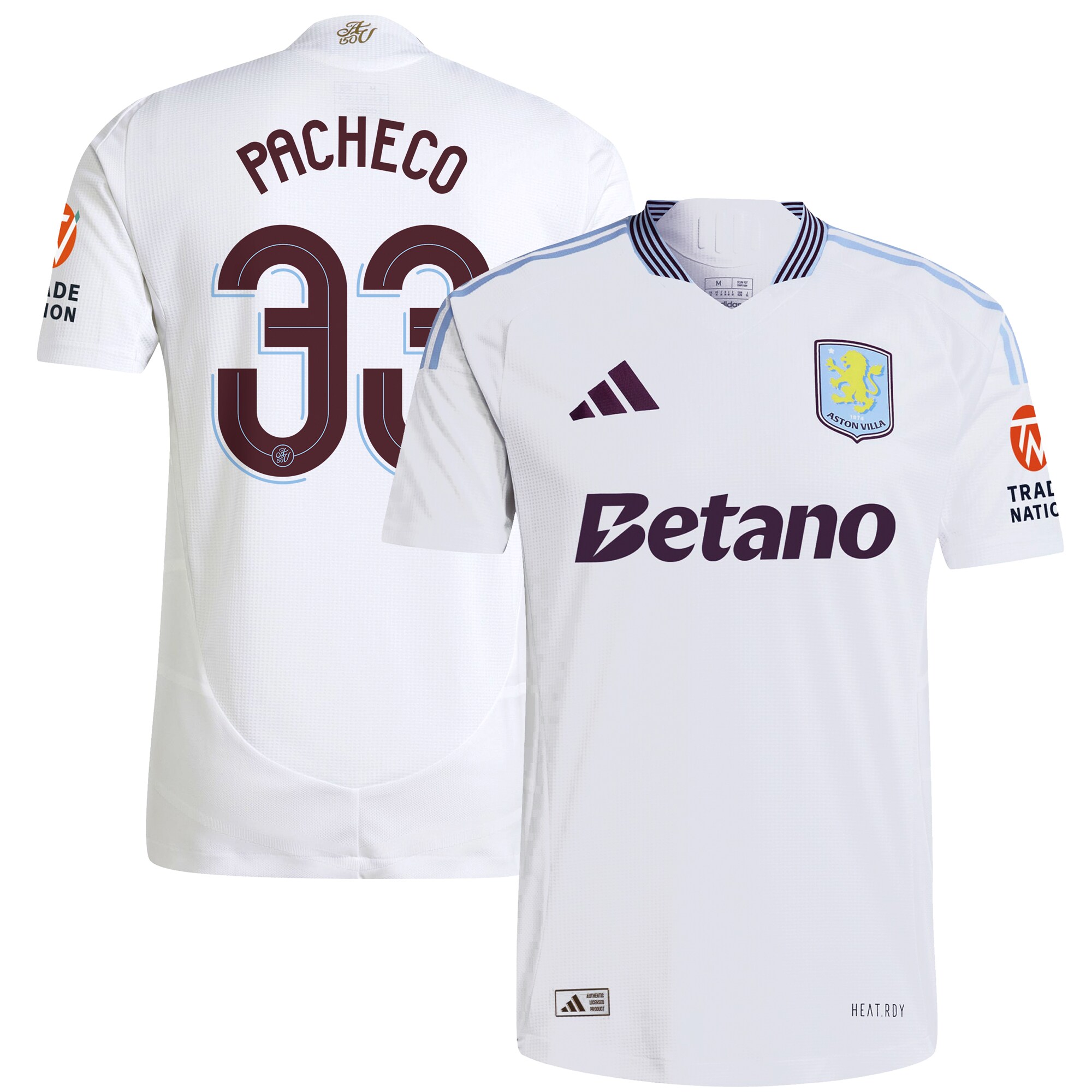 aston villa adidas away authentic shirt 2024-25 with pacheco 33 cup printing Collection | Aston Villa Jerseys for True Fans
