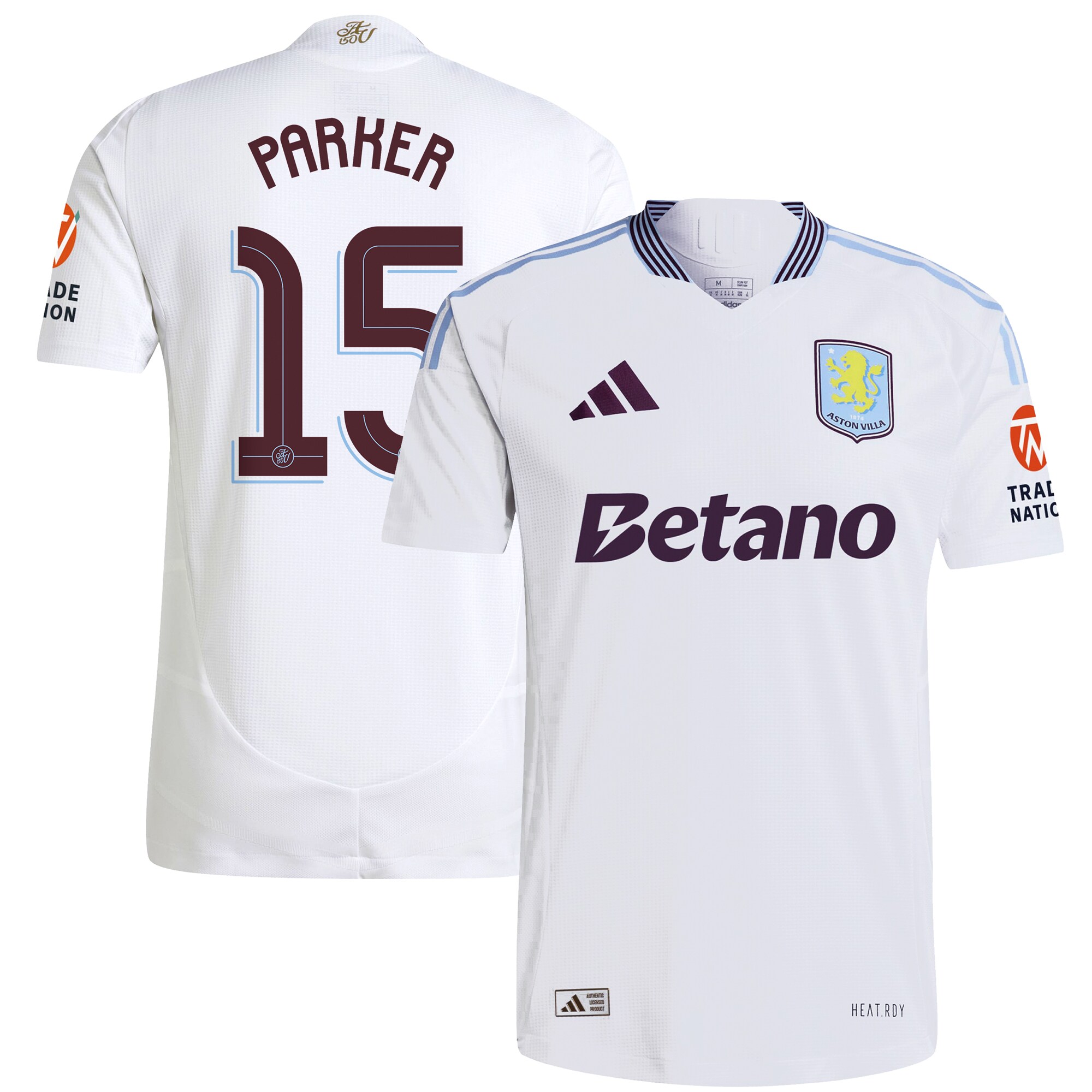 aston villa adidas away authentic shirt 2024-25 with parker 15 cup printing Collection | Aston Villa Jerseys for True Fans