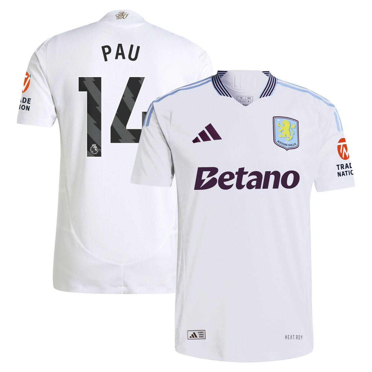 aston villa adidas away authentic shirt 2024-25 with pau 14 printing Collection | Aston Villa Jerseys for True Fans