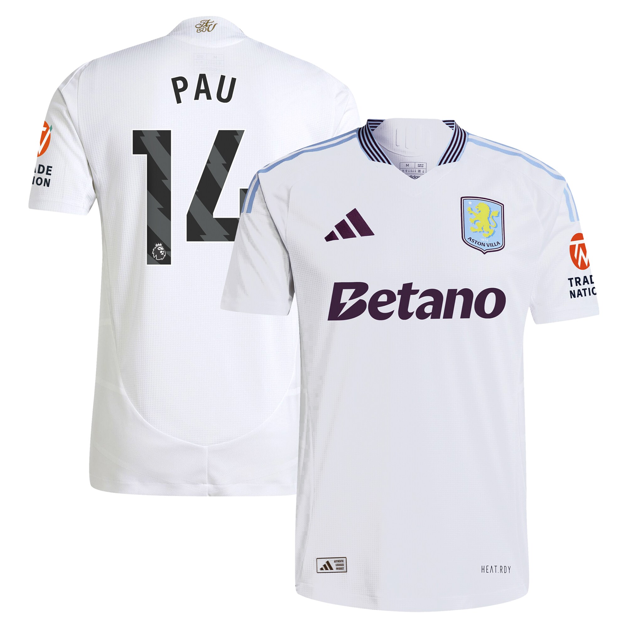 aston villa adidas away authentic shirt 2024-25 with pau 14 printing Collection | Aston Villa Jerseys for True Fans