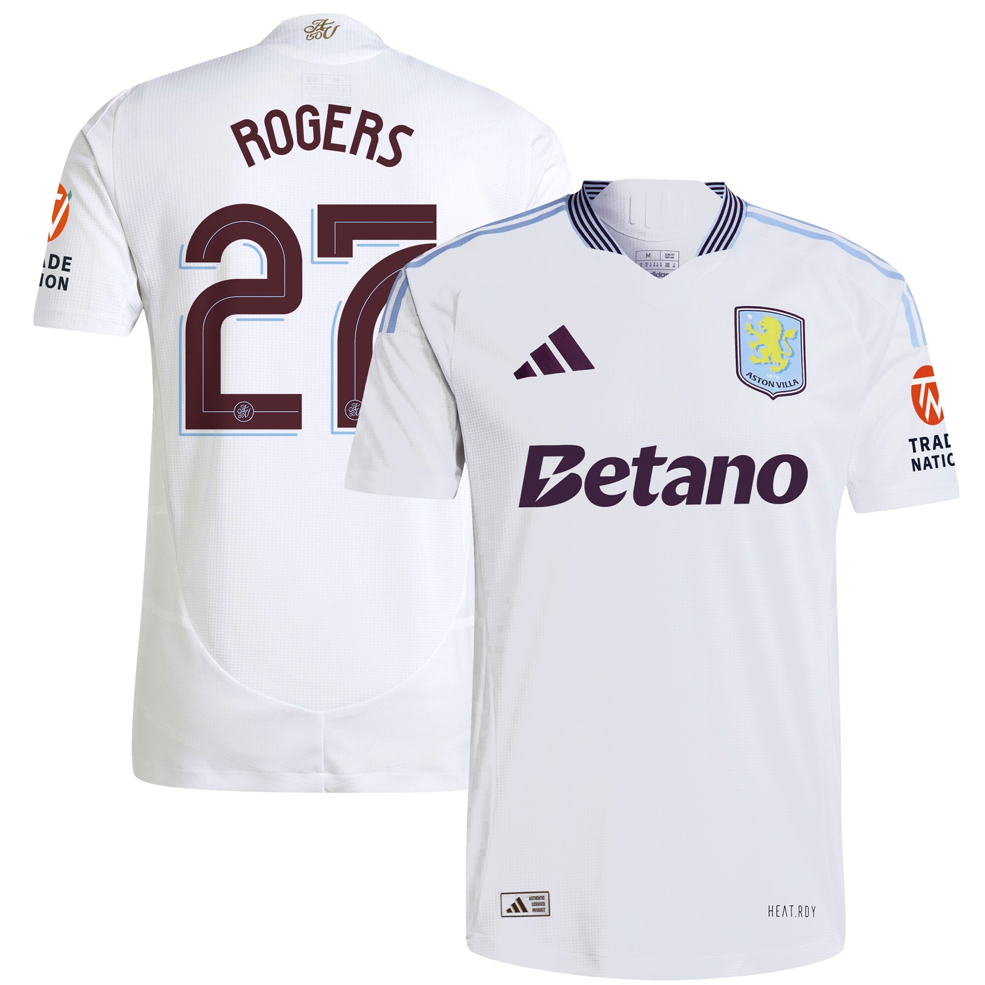 aston villa adidas away authentic shirt 2024-25 with rogers 27 cup printing Collection | Aston Villa Jerseys for True Fans