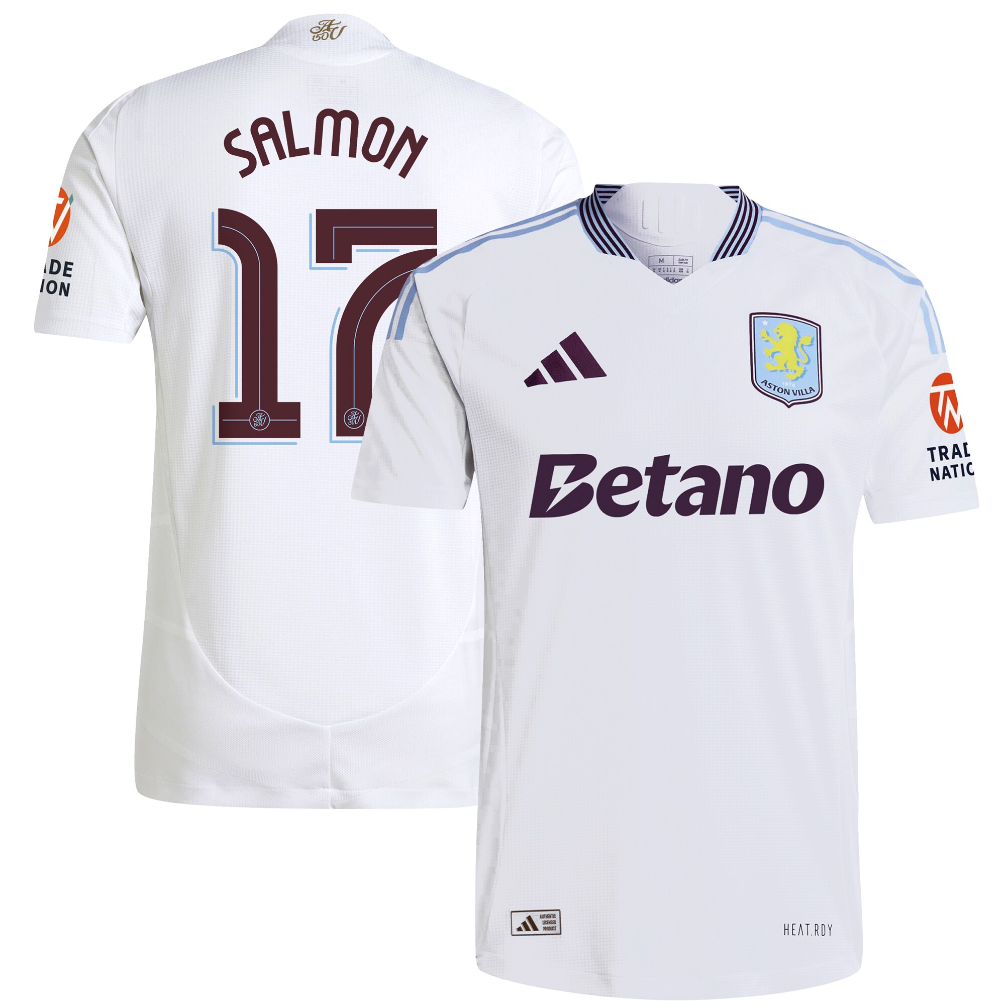 aston villa adidas away authentic shirt 2024-25 with salmon 17 cup printing Collection | Aston Villa Jerseys for True Fans