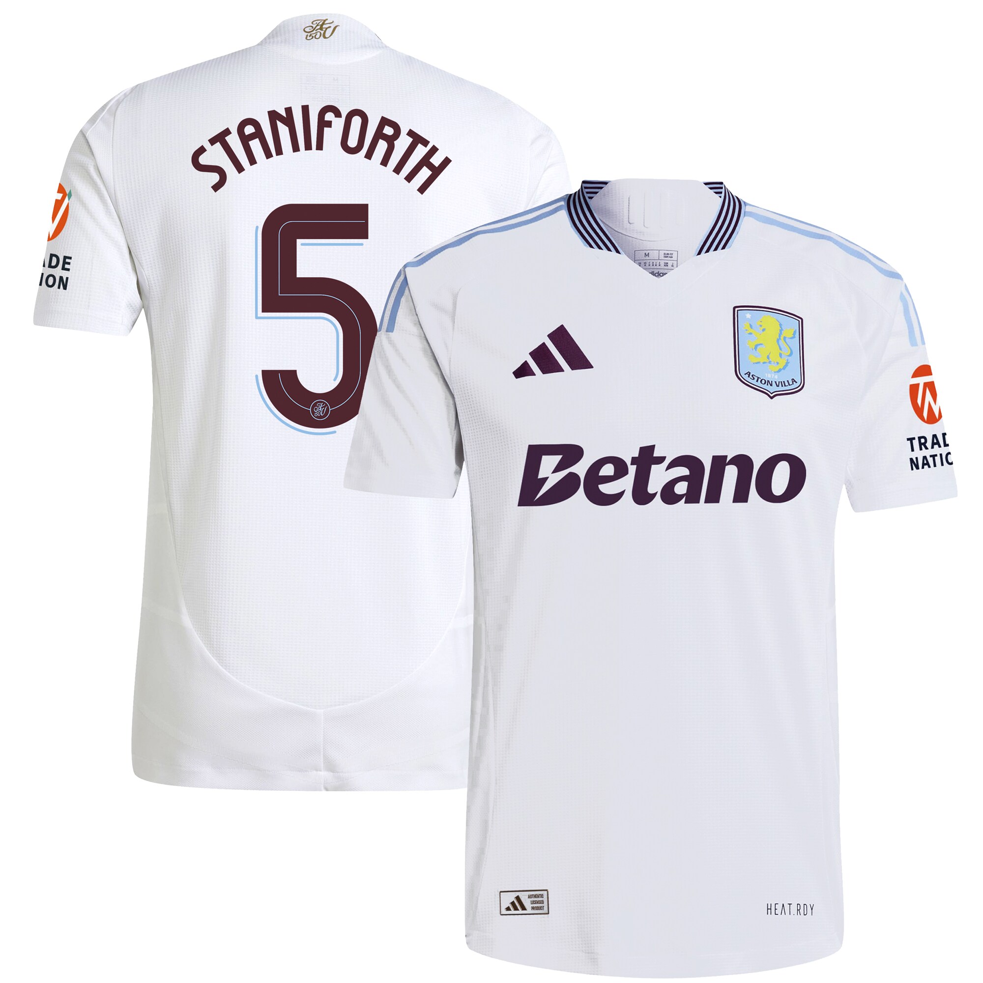 aston villa adidas away authentic shirt 2024-25 with staniforth 5 cup printing Collection | Aston Villa Jerseys for True Fans