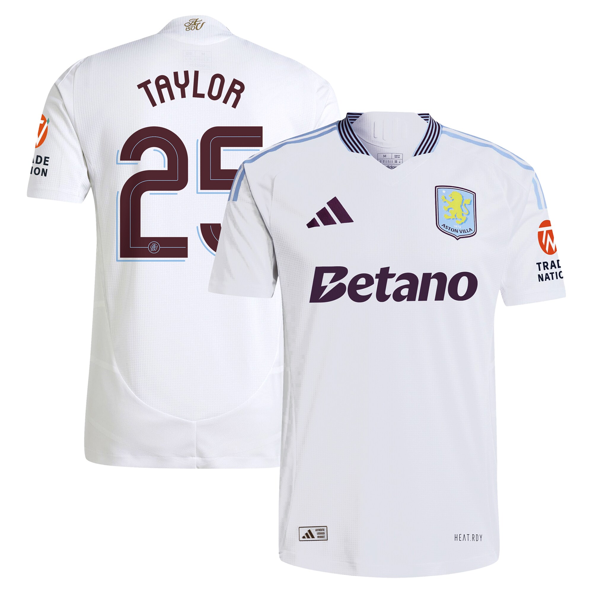 aston villa adidas away authentic shirt 2024-25 with taylor 25 cup printing Collection | Aston Villa Jerseys for True Fans