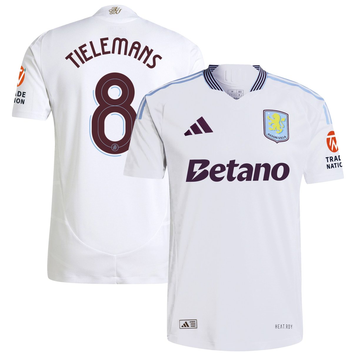 aston villa adidas away authentic shirt 2024-25 with tielemans 8 cup printing Collection | Aston Villa Jerseys for True Fans