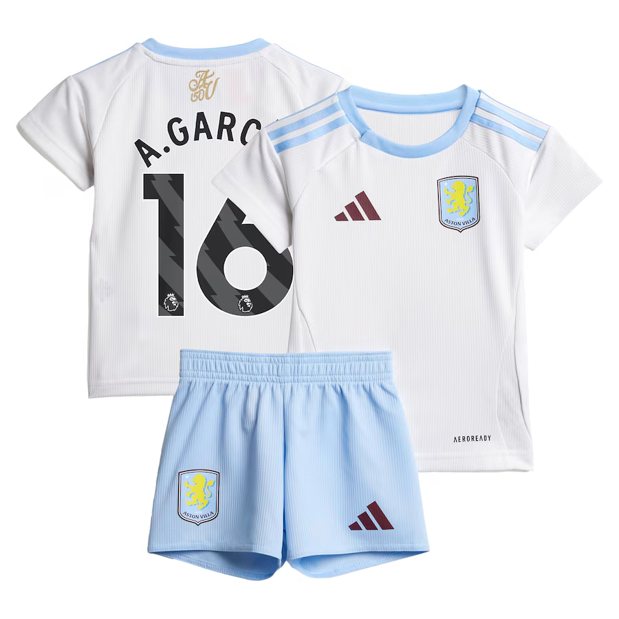aston villa adidas away baby kit 2024-25 with a.garcía 16 printing Collection | Aston Villa Jerseys for True Fans