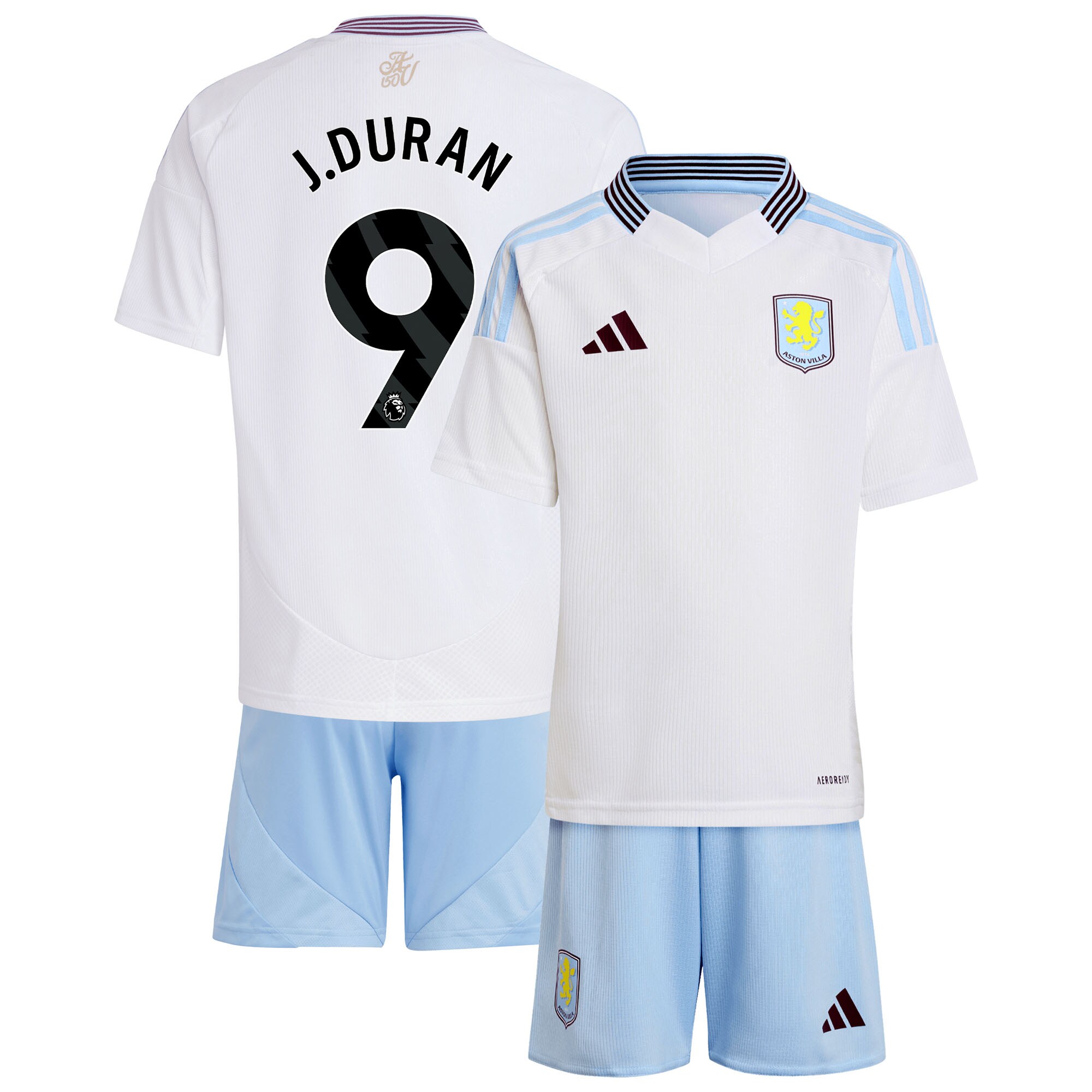 aston villa adidas away mini kit 2024-25 with j.duran 9 printing Collection | Aston Villa Jerseys for True Fans