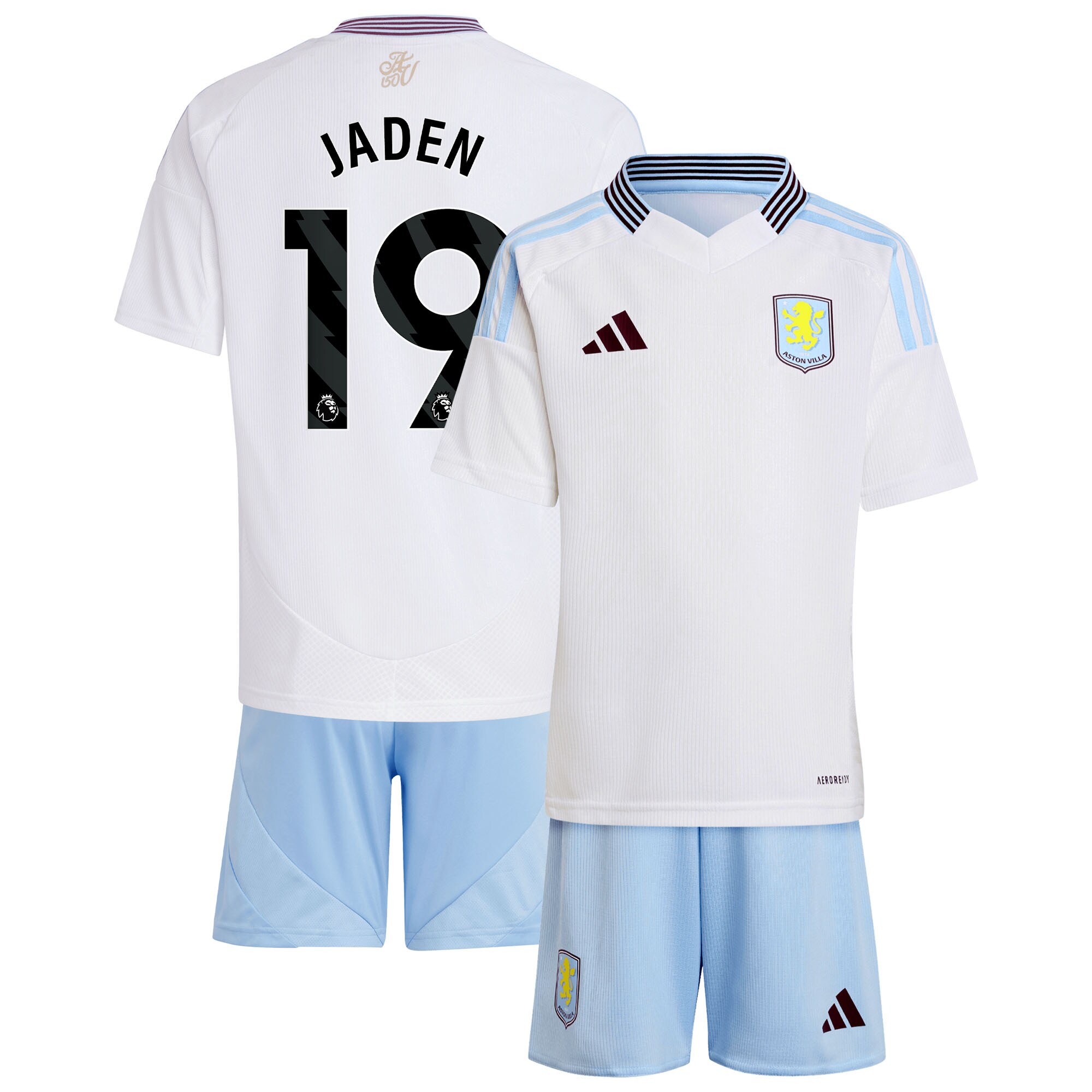 aston villa adidas away mini kit 2024-25 with jaden 19 printing Collection | Aston Villa Jerseys for True Fans