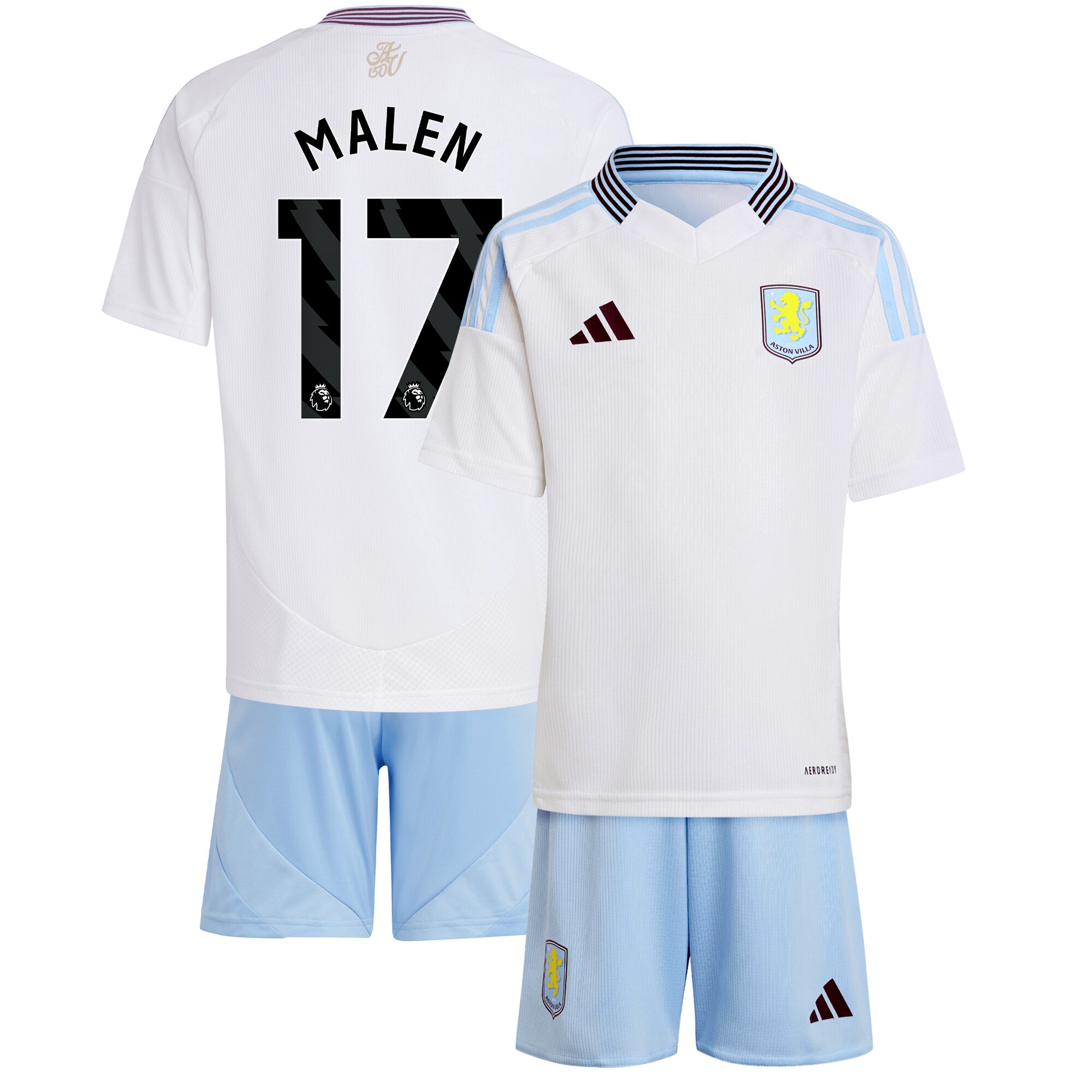 aston villa adidas away mini kit 2024-25 with malen 17 printing Collection | Aston Villa Jerseys for True Fans