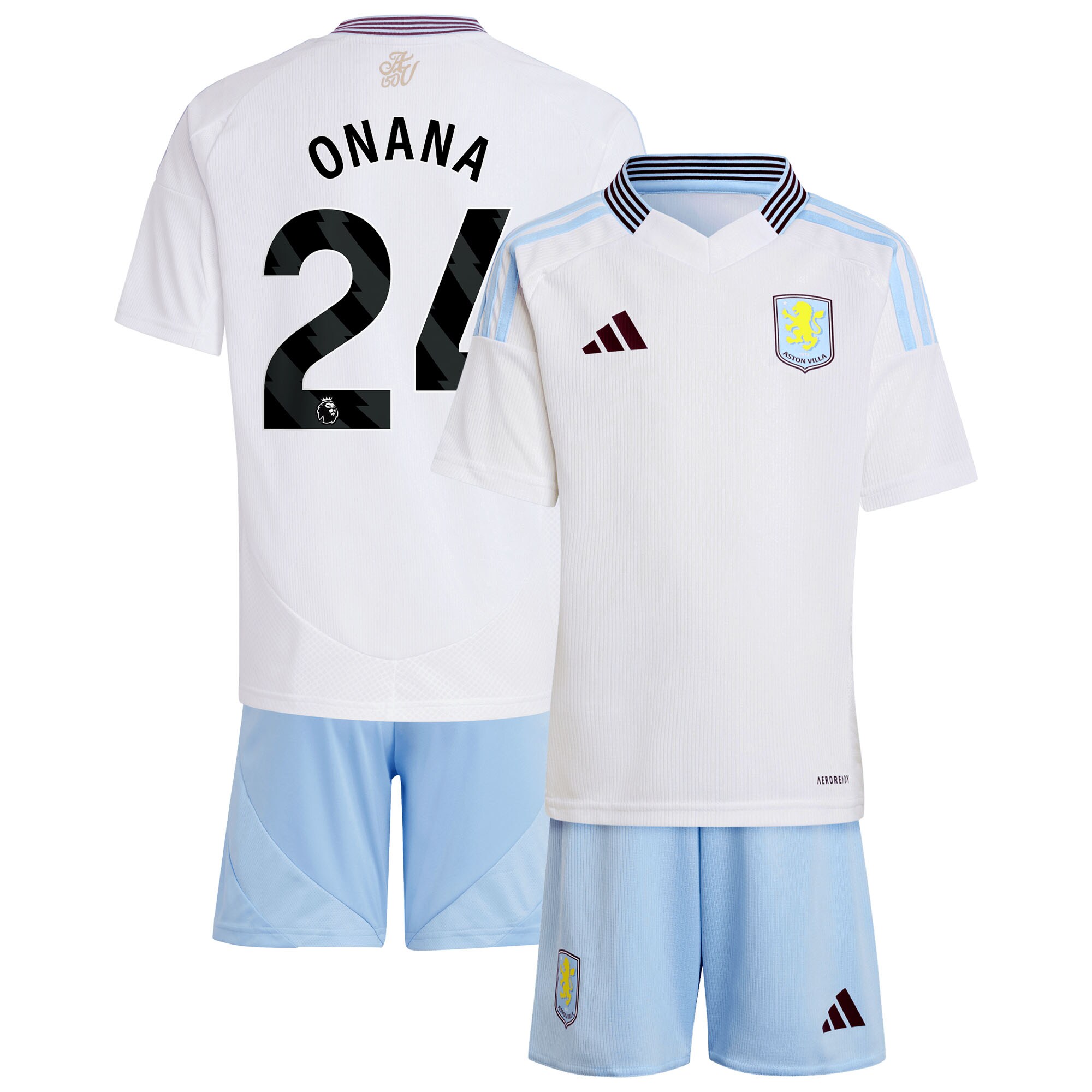 aston villa adidas away mini kit 2024-25 with onana 24 printing Collection | Aston Villa Jerseys for True Fans