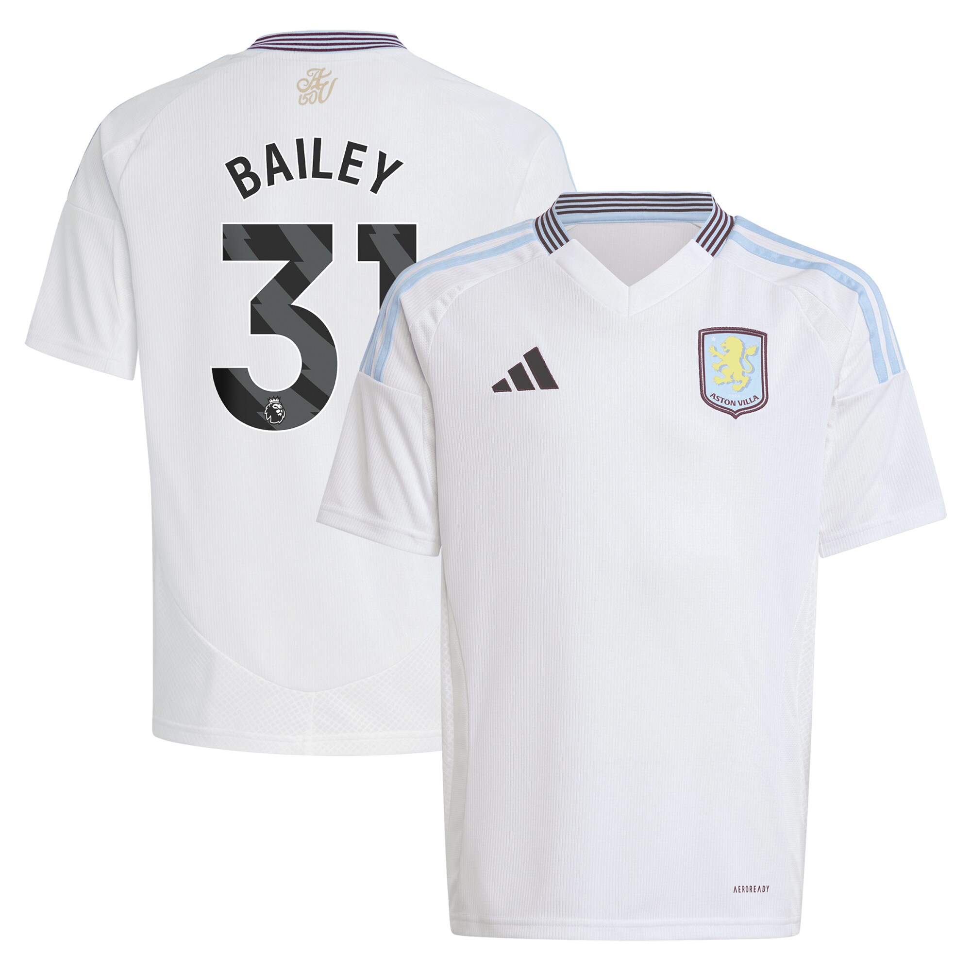 aston villa adidas away shirt 2024-25 – kids with bailey 31 printing Collection | Aston Villa Jerseys for True Fans