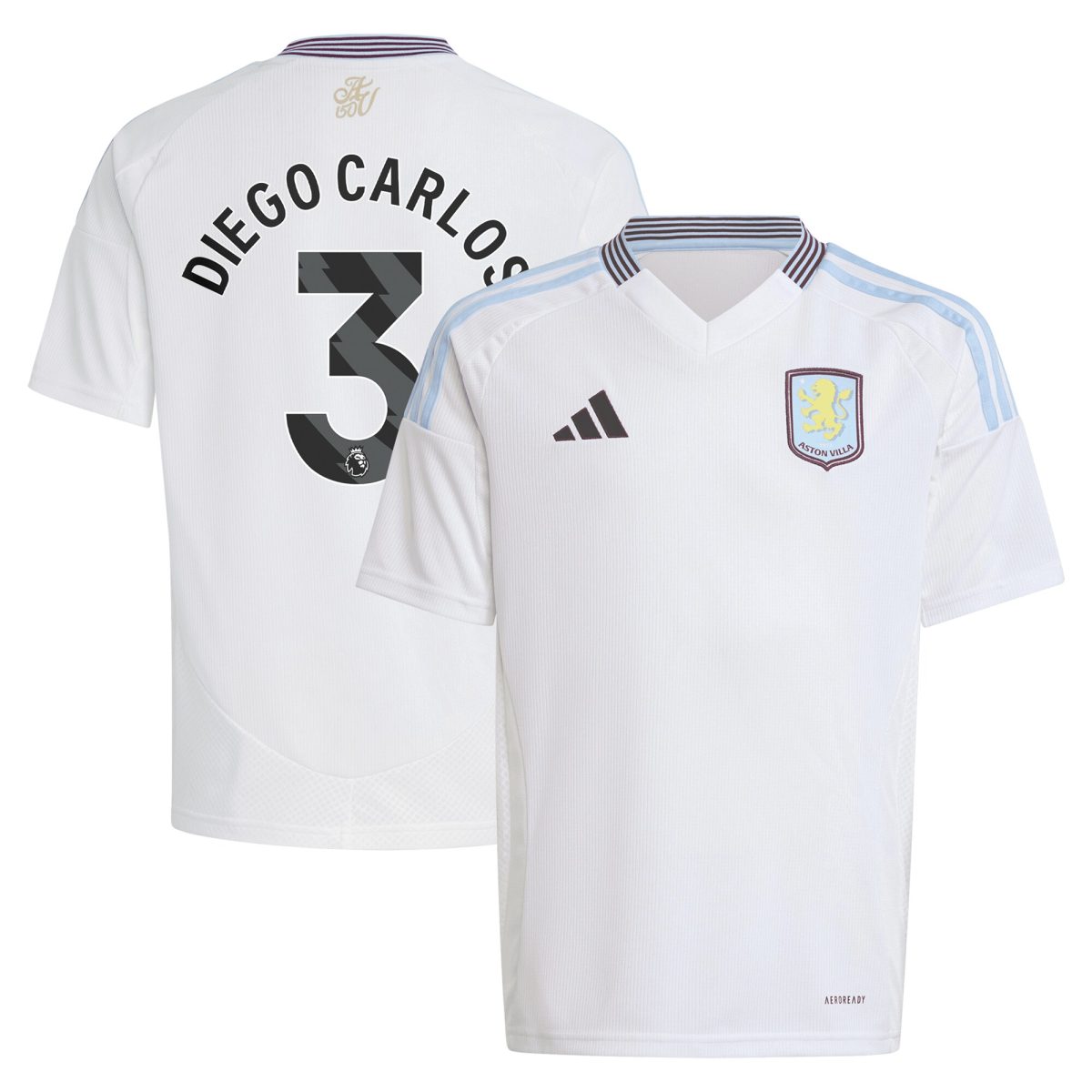 aston villa adidas away shirt 2024-25 – kids with diego carlos 3 printing Collection | Aston Villa Jerseys for True Fans