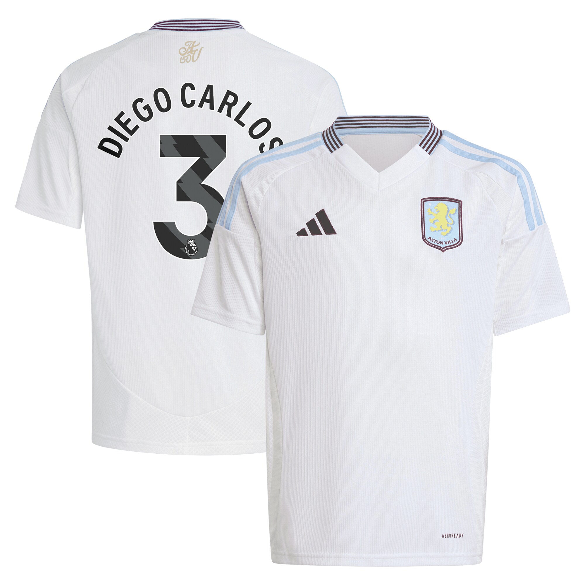 aston villa adidas away shirt 2024-25 – kids with diego carlos 3 printing Collection | Aston Villa Jerseys for True Fans
