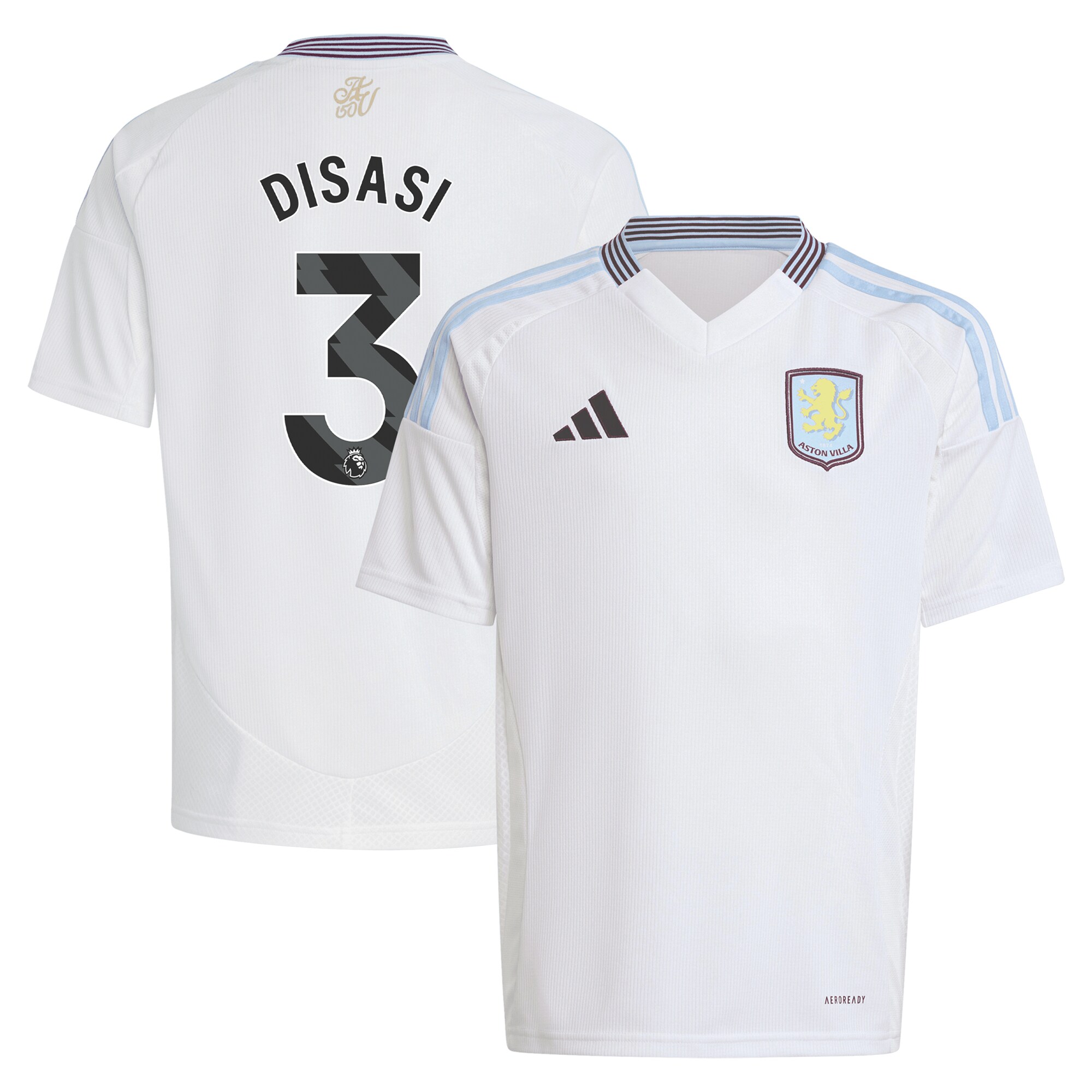 aston villa adidas away shirt 2024-25 – kids with disasi 3 printing Collection | Aston Villa Jerseys for True Fans