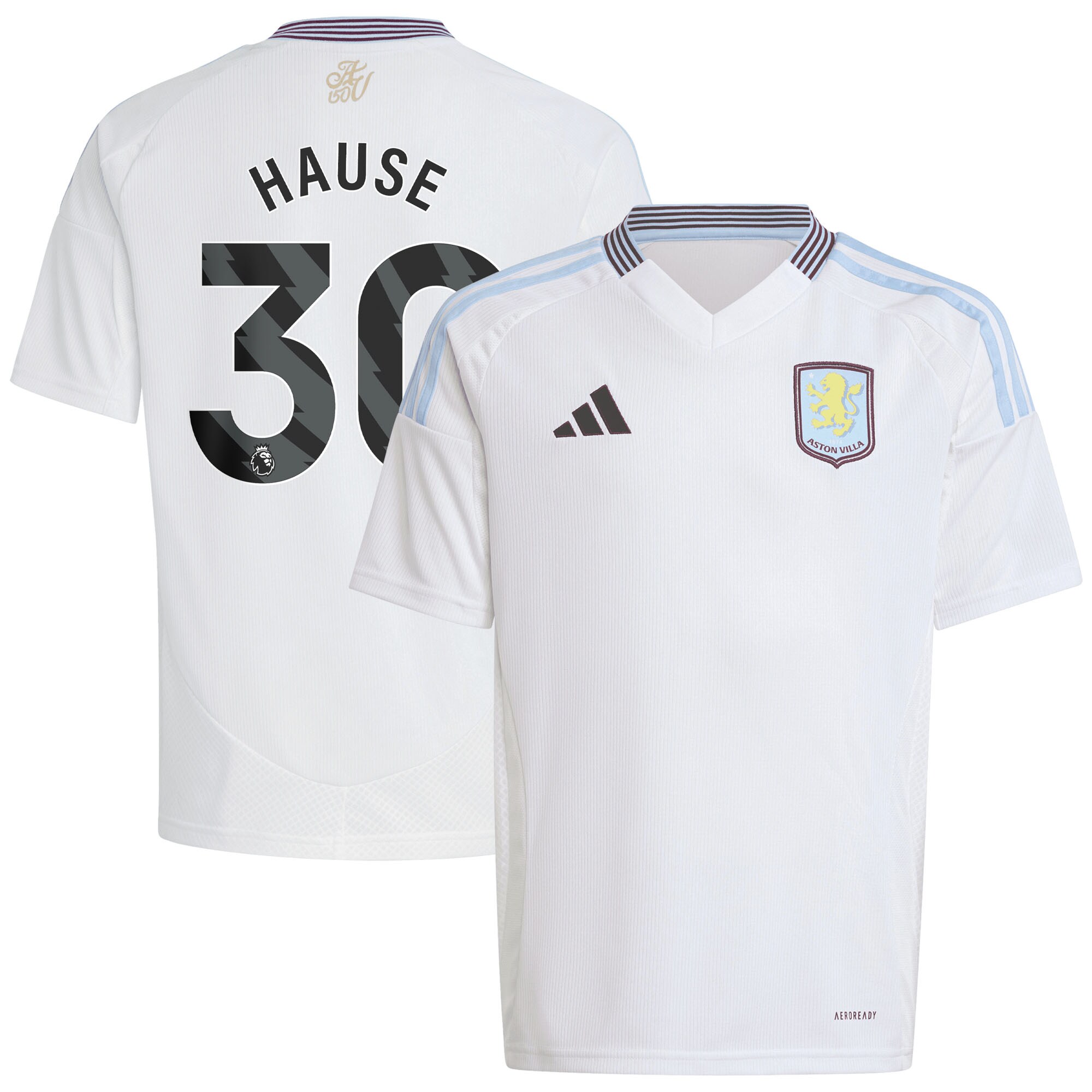 aston villa adidas away shirt 2024-25 – kids with hause 30 printing Collection | Aston Villa Jerseys for True Fans