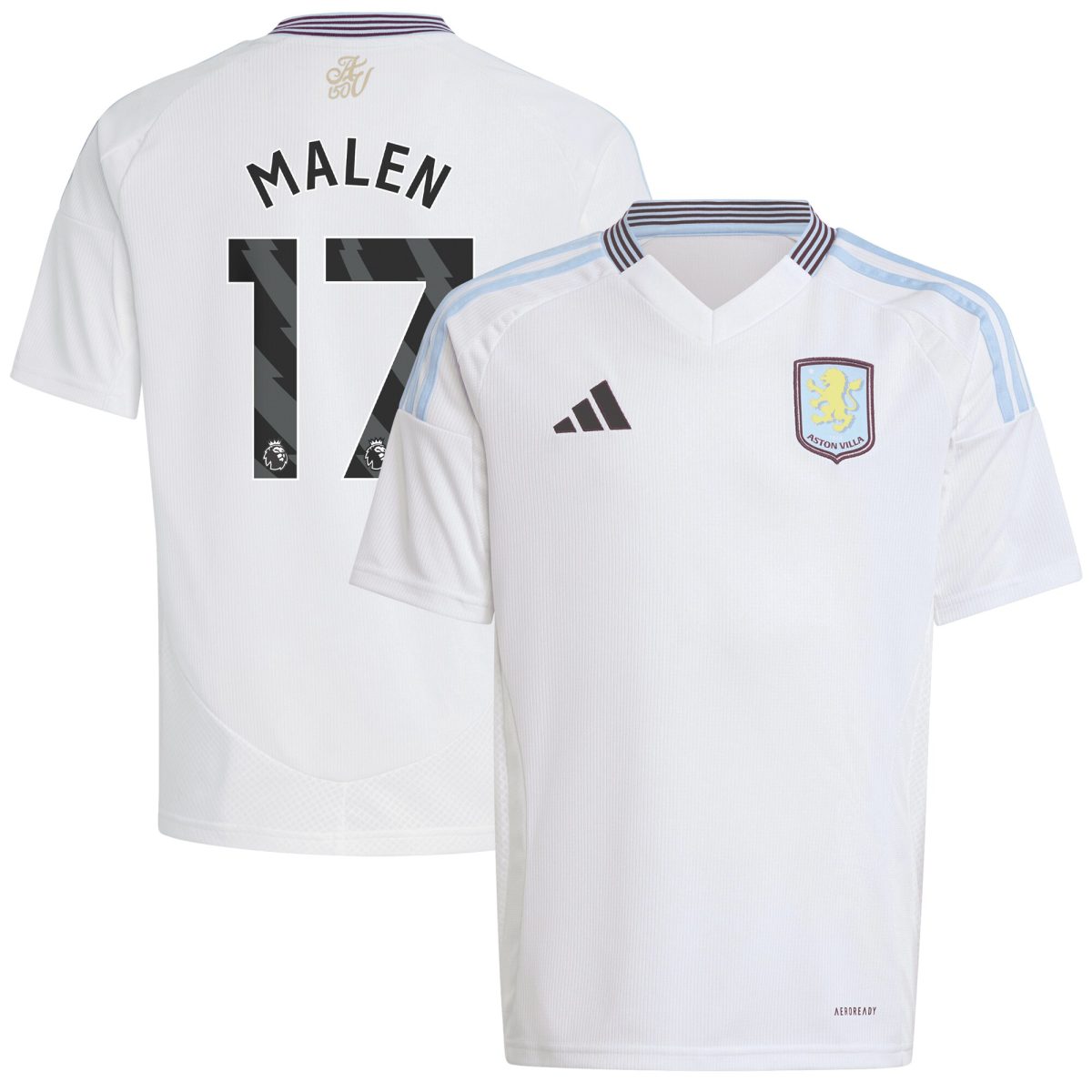 aston villa adidas away shirt 2024-25 – kids with malen 17 printing Collection | Aston Villa Jerseys for True Fans