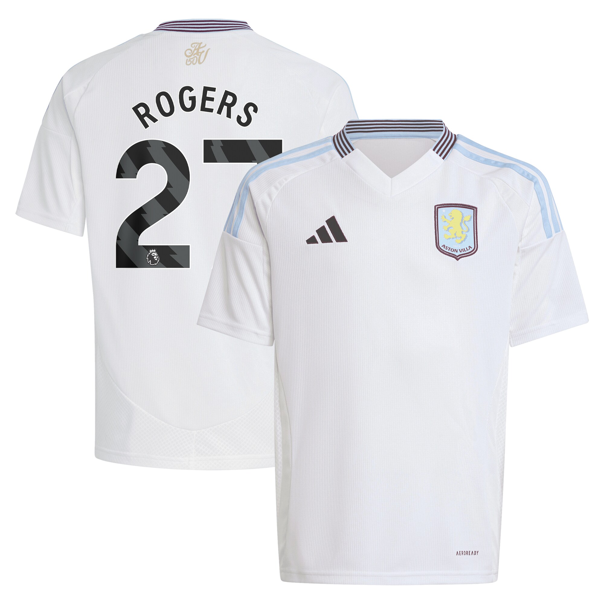 aston villa adidas away shirt 2024-25 – kids with rogers 27 printing Collection | Aston Villa Jerseys for True Fans