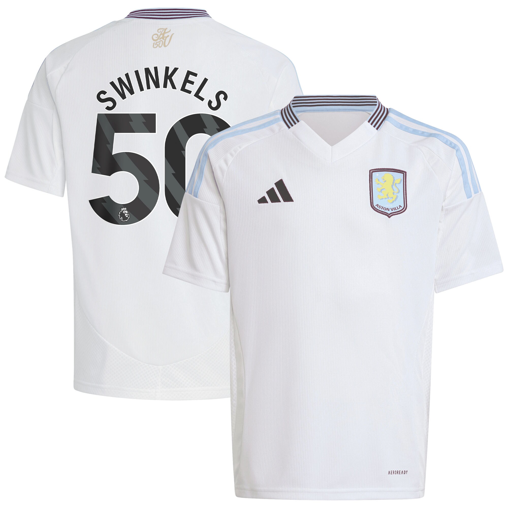 aston villa adidas away shirt 2024-25 – kids with swinkels 50 printing Collection | Aston Villa Jerseys for True Fans