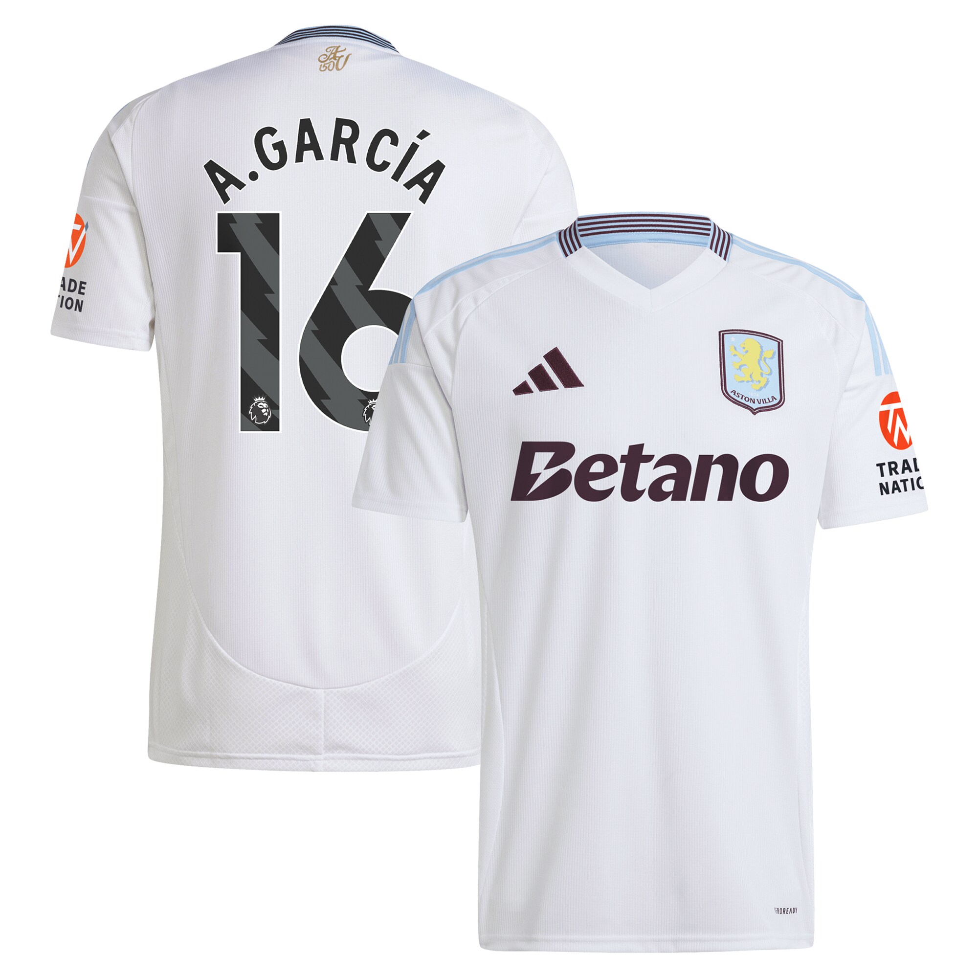 aston villa adidas away shirt 2024-25 with a.garcía 16 printing Collection | Aston Villa Jerseys for True Fans
