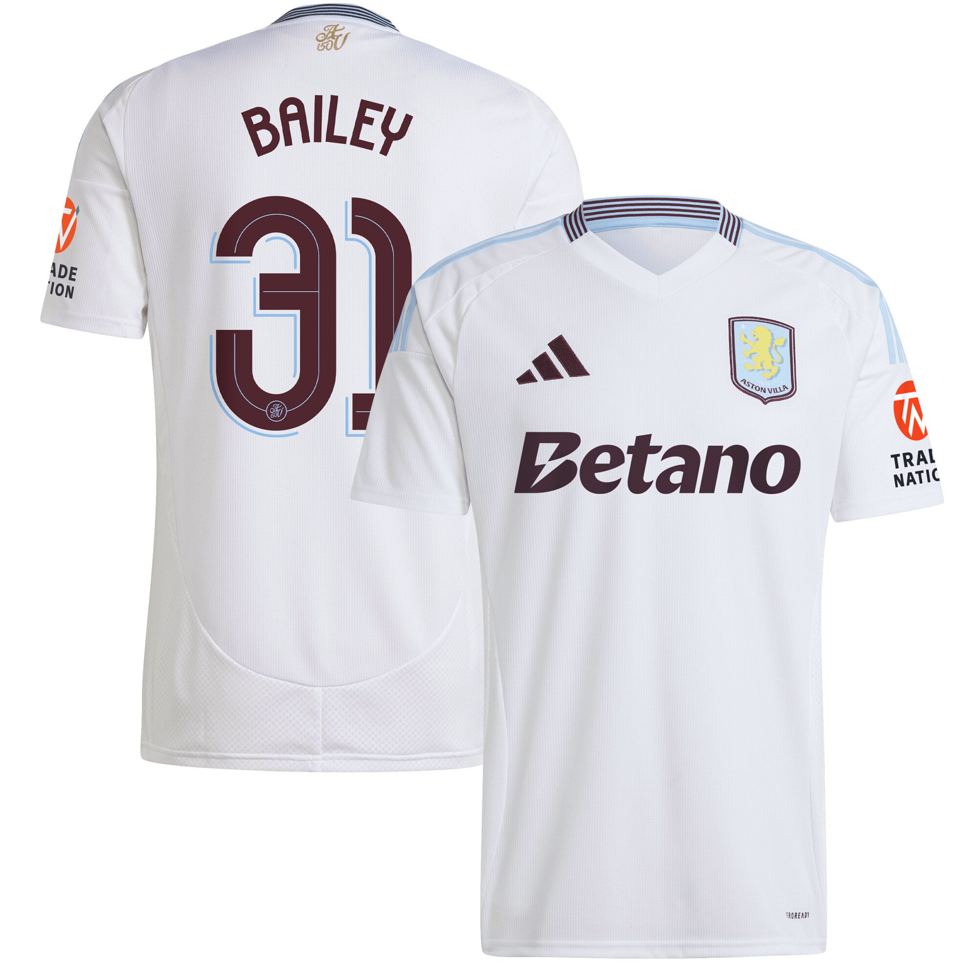 aston villa adidas away shirt 2024-25 with bailey 31 cup printing Collection | Aston Villa Jerseys for True Fans