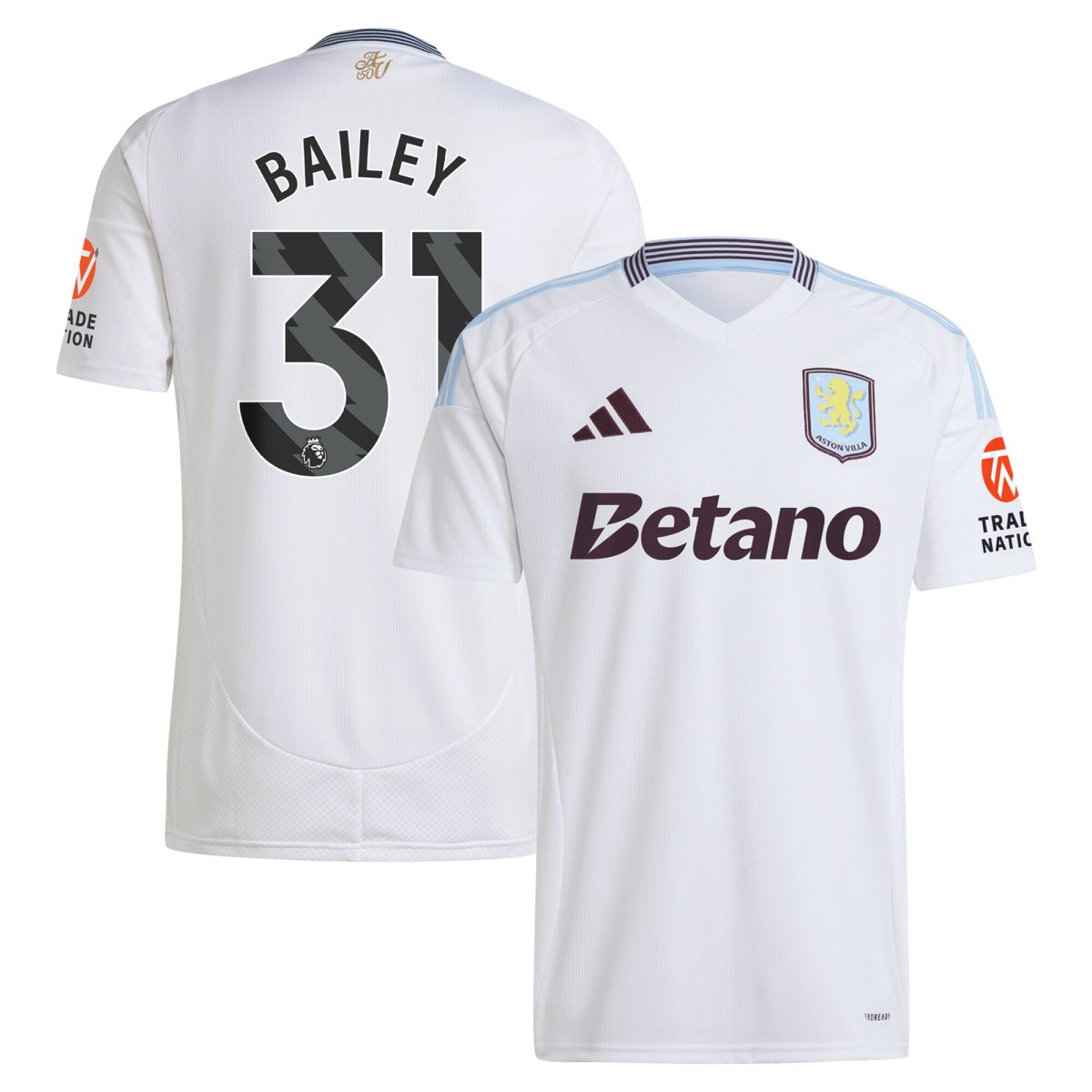 aston villa adidas away shirt 2024-25 with bailey 31 printing Collection | Aston Villa Jerseys for True Fans
