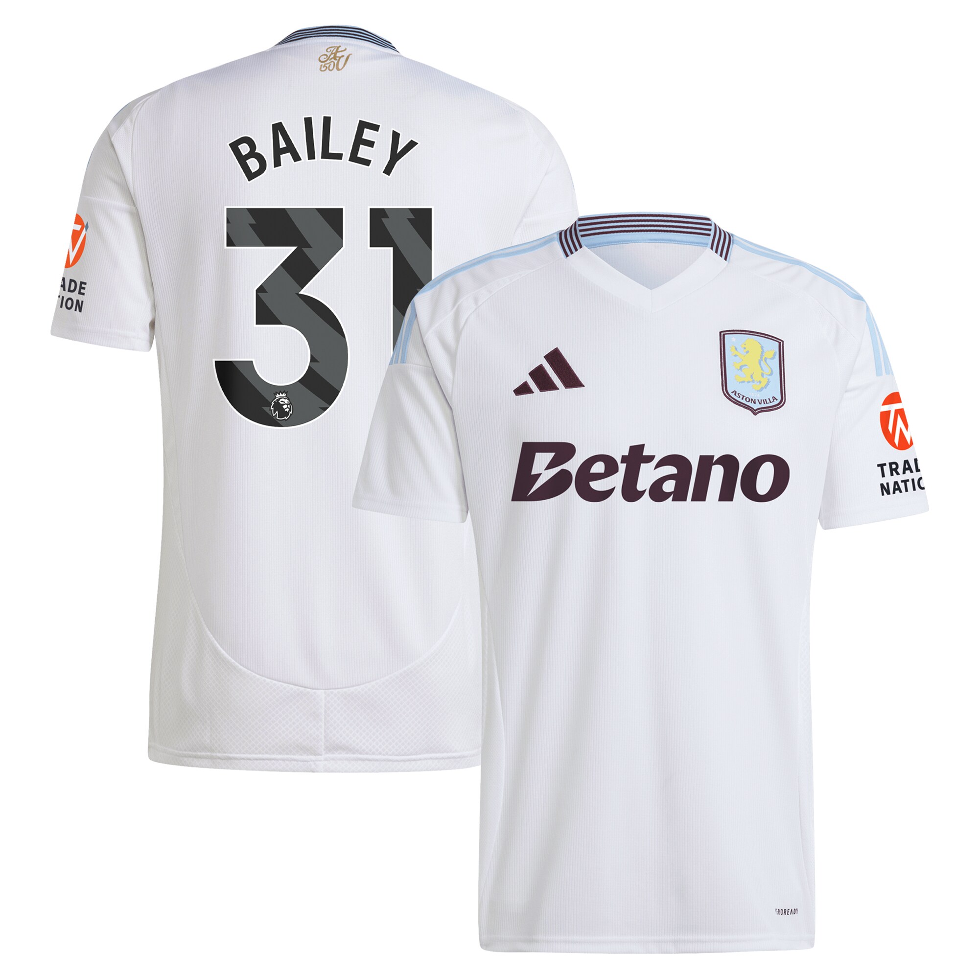 aston villa adidas away shirt 2024-25 with bailey 31 printing Collection | Aston Villa Jerseys for True Fans