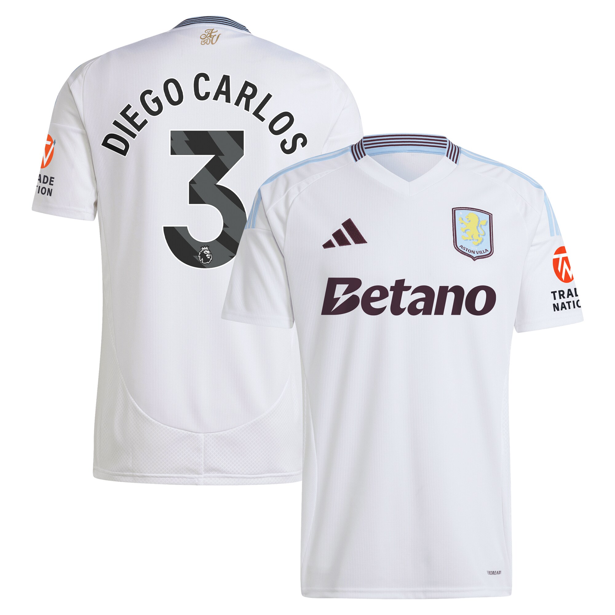 aston villa adidas away shirt 2024-25 with diego carlos 3 printing Collection | Aston Villa Jerseys for True Fans